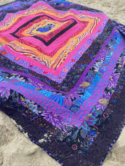 Kaffe Fassett Hawaiian Sunset Log Cabin Quilt Kit 78"x82"