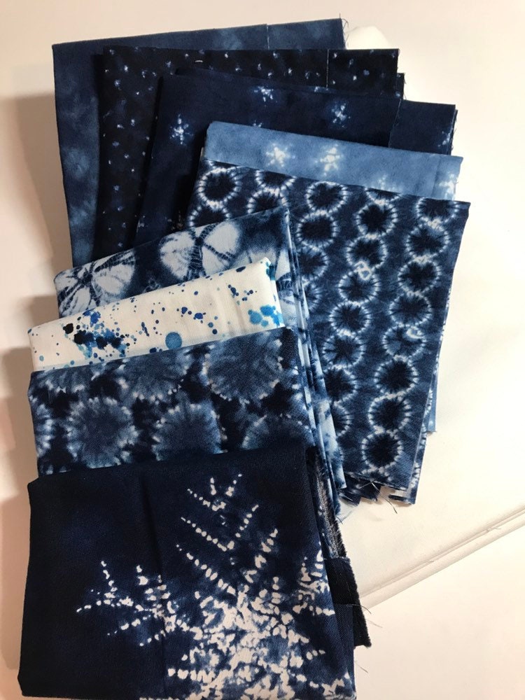 New! Shibori Irish Chain Quilt Kit - Fabric for Top & Binding by Moda and Hoffman Fabrics Quilt Kit 87”x78”