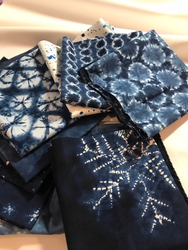 New! Shibori Irish Chain Quilt Kit - Fabric for Top & Binding by Moda and Hoffman Fabrics Quilt Kit 87”x78”