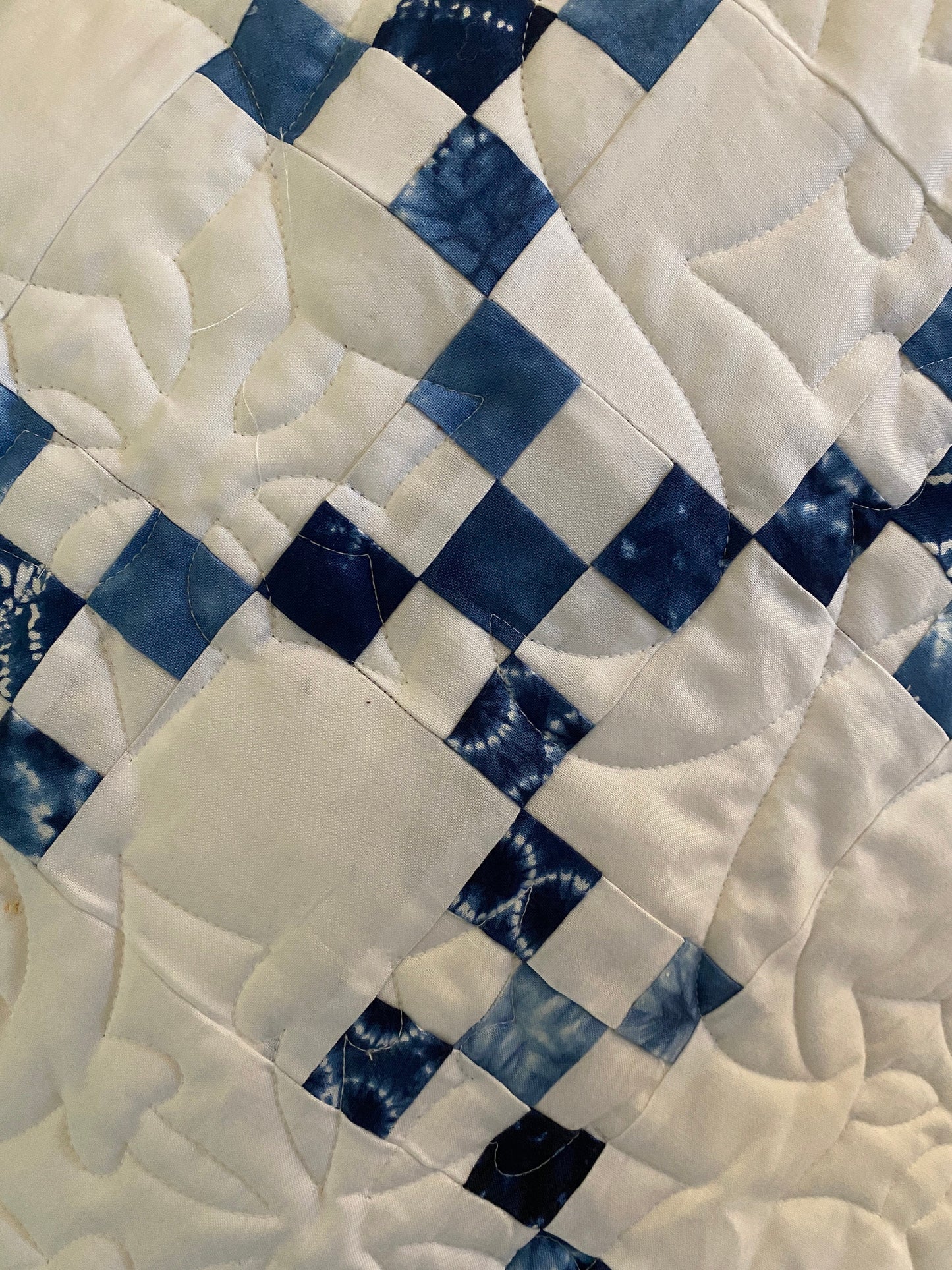 New! Shibori Irish Chain Quilt Kit - Fabric for Top & Binding by Moda and Hoffman Fabrics Quilt Kit 87”x78”