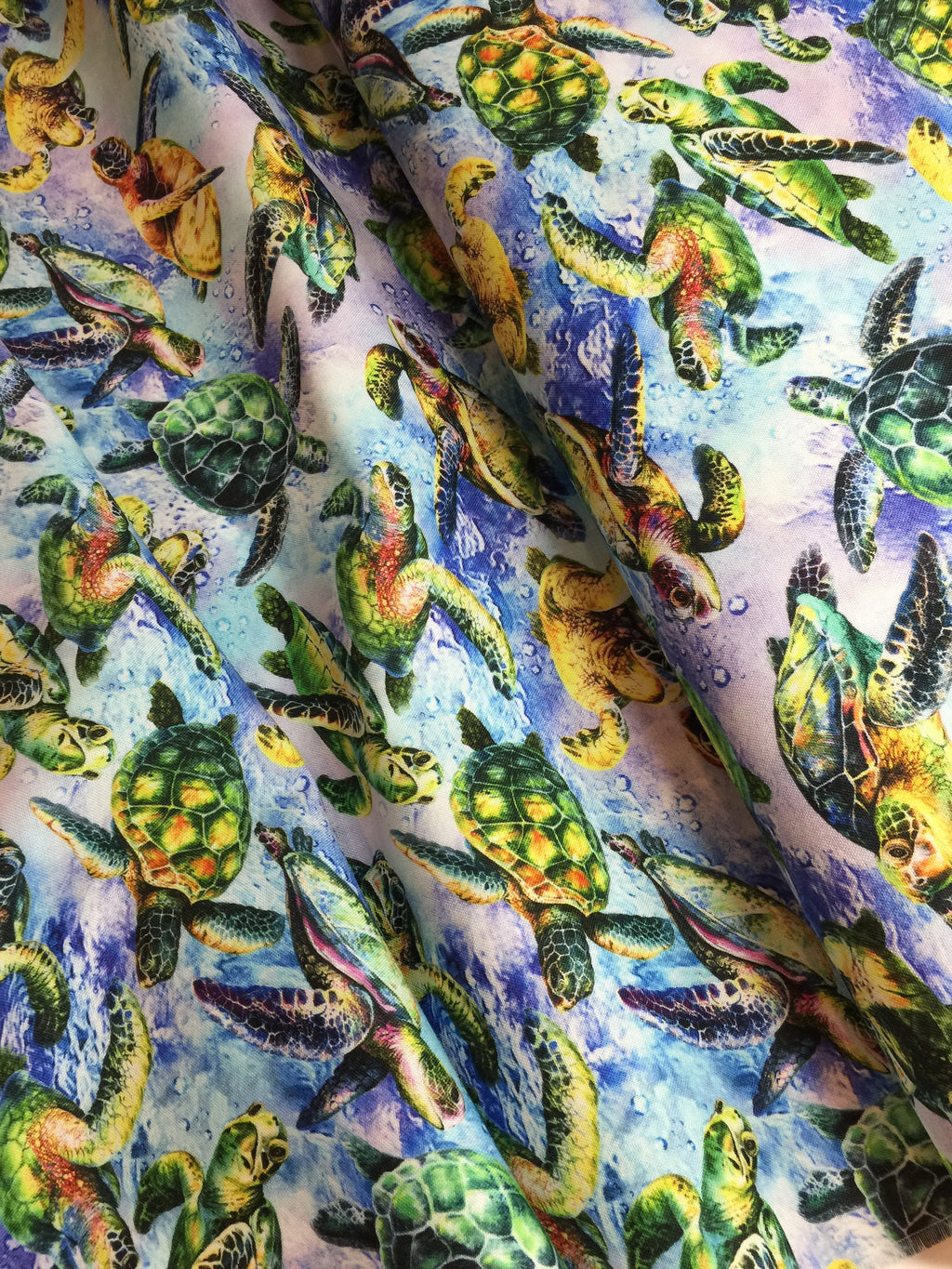 Sea Turtle Fabric - Ocean Turtles - The Reef -TURTLES in Light Blue by Oasis - Beach OA593852 -100% Quality Cotton - Yards and Yardage