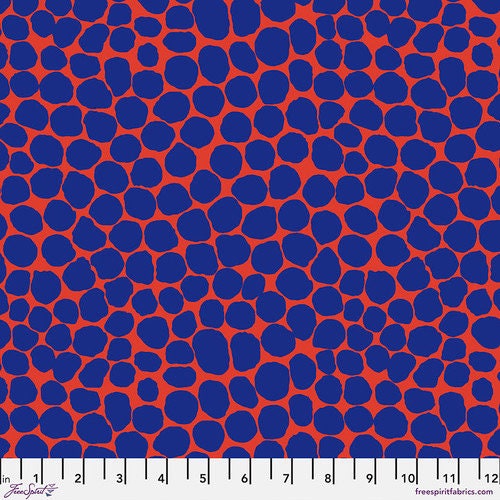 Kaffe Fassett Fabric- Jumble Lupis PWBM053.LAPIS Spring Collective 2022 by FreeSpirit - 100%  Quality Cotton - by Fat 1/2 Yd and YARDAGE