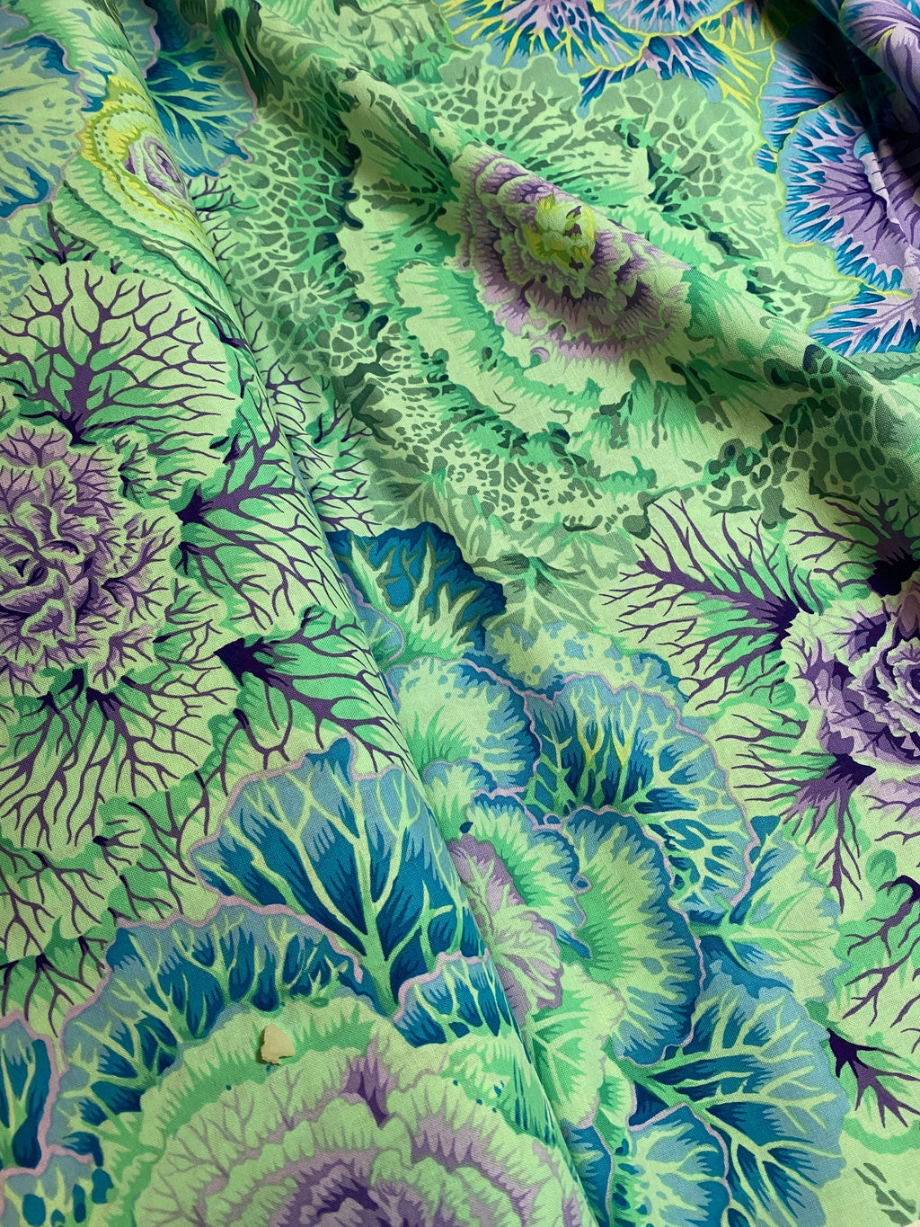 Kaffe Fassett Fabric - PWP J051  BRASSICA in GREEN - Collective is Phillip Jacobs-  - 100% Quality Cotton - Fat 1/4, 1/2 Yard, Yard and Yardage