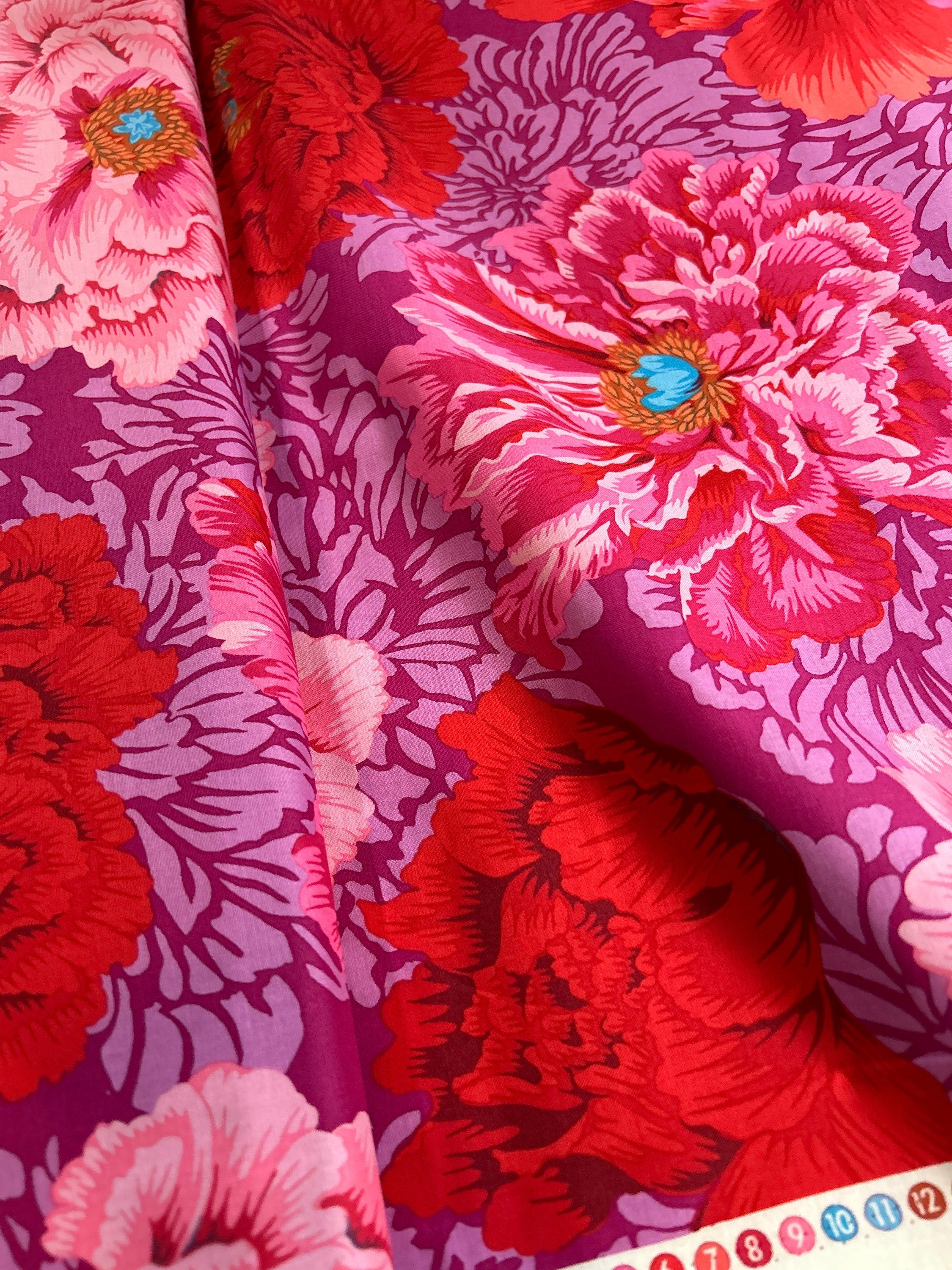 Kaffe Fassett Fabric- Brocade Peony PWPJ062.HOT Spring Collective 2021 by FreeSpirit - 100%  Quality Cotton - by Fat 1/2 Yd and YARDAGE