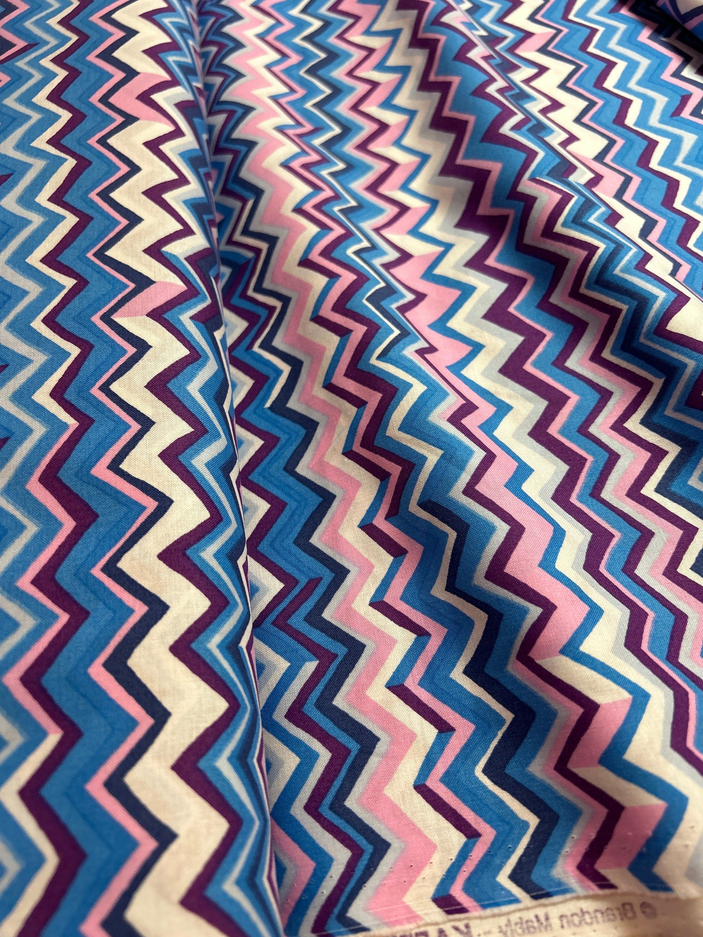 Kaffe Fassett Fabric - PWBM 043 Zig Zag SKY Brandon Mably Ececltic  - 100% High Quality Cotton by the FQ or Yardage