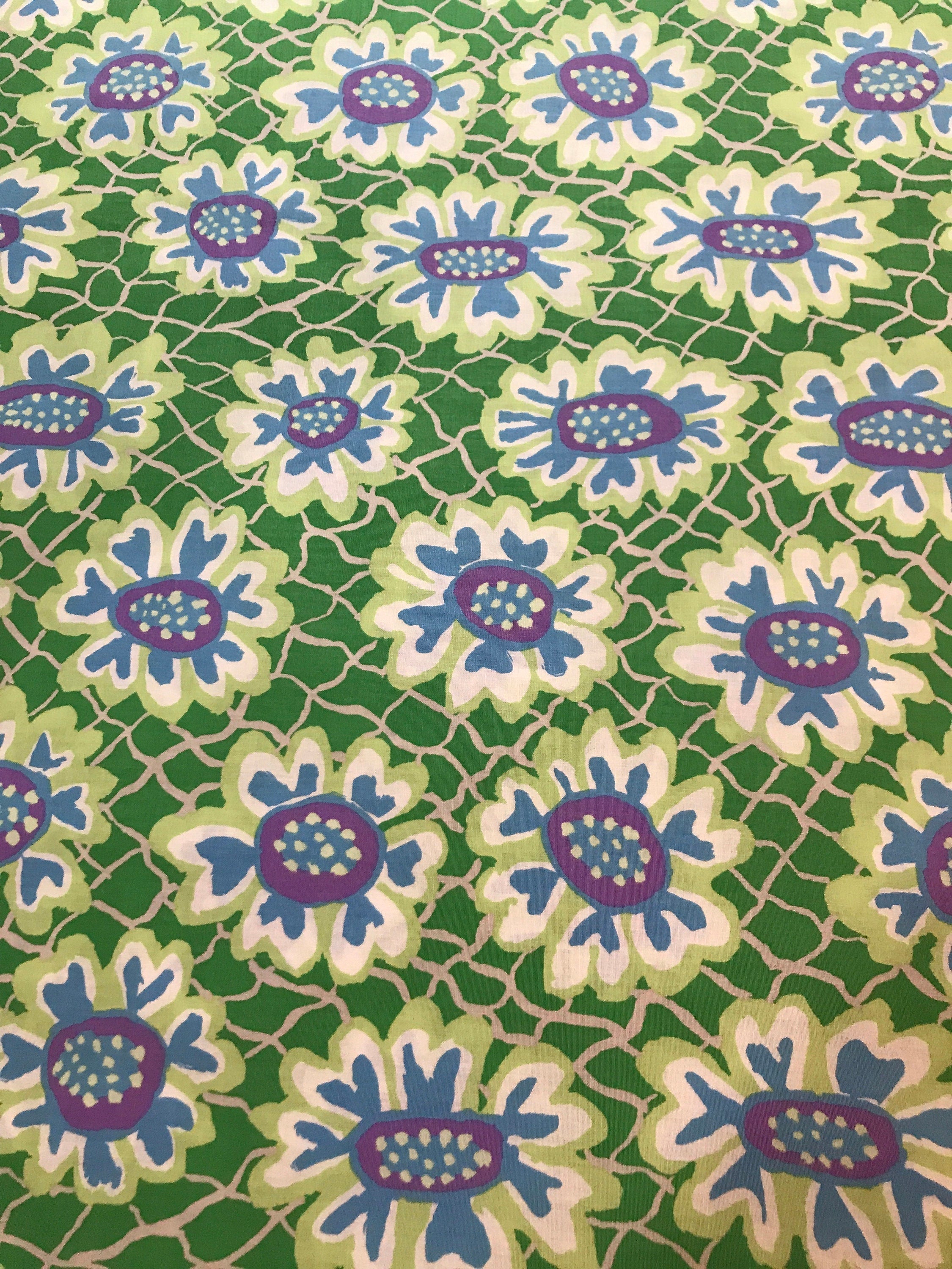 Kaffe Fassett Fabric- Flower Net in GREEN - Fall Collective 2021 by FreeSpirit - 100%  Quality Cotton - Remanant  1/2 Yard