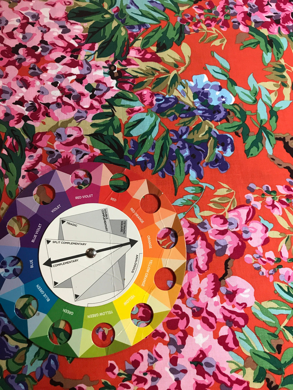 Kaffe Fassett Fabric - Wisteria in Red  PWPJ102 by Phillip Jacobs for FreeSpirit Fabrics - 100% Quality Cotton FreeSpirit by Yard and Yardage