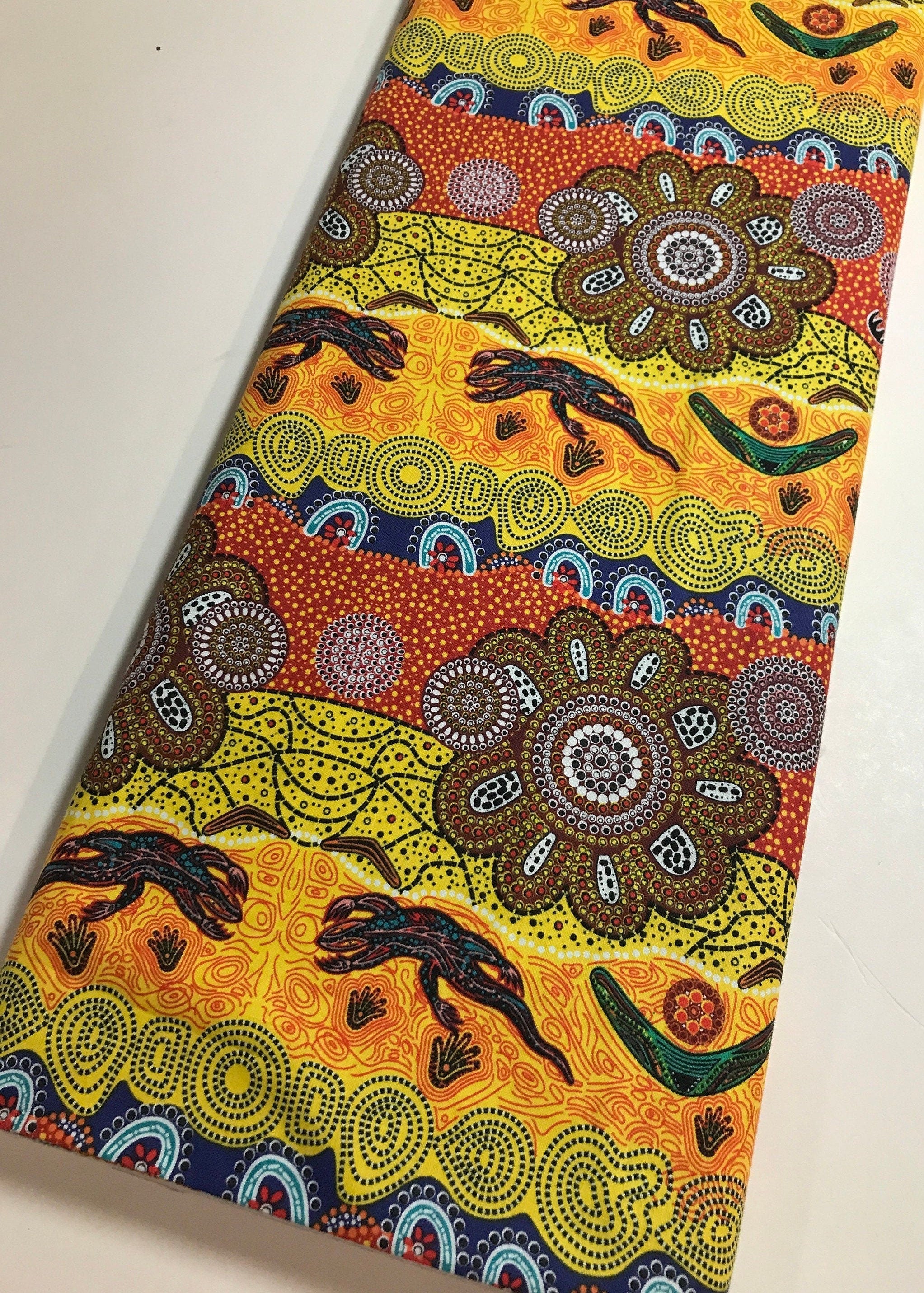 Australian Fabric - Home Country Gold - Tamara Murray May - 100% Cotton M&S Textiles by 1/2 YD and Yardage