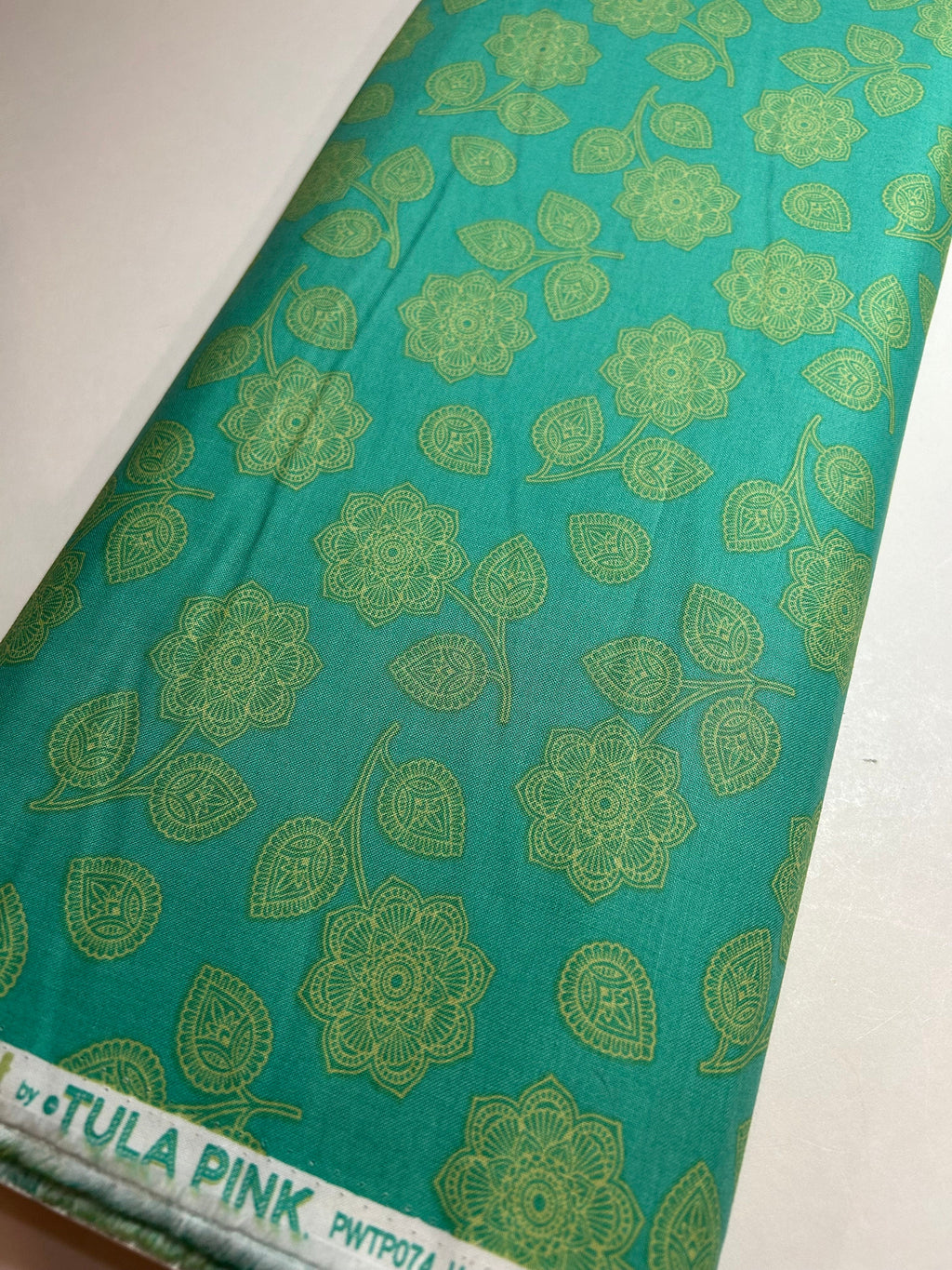 Tula Pink Fabric - Eden Collection HENNA PWTP074 in Aqua - FreeSpirit - 100% Cotton Yardage