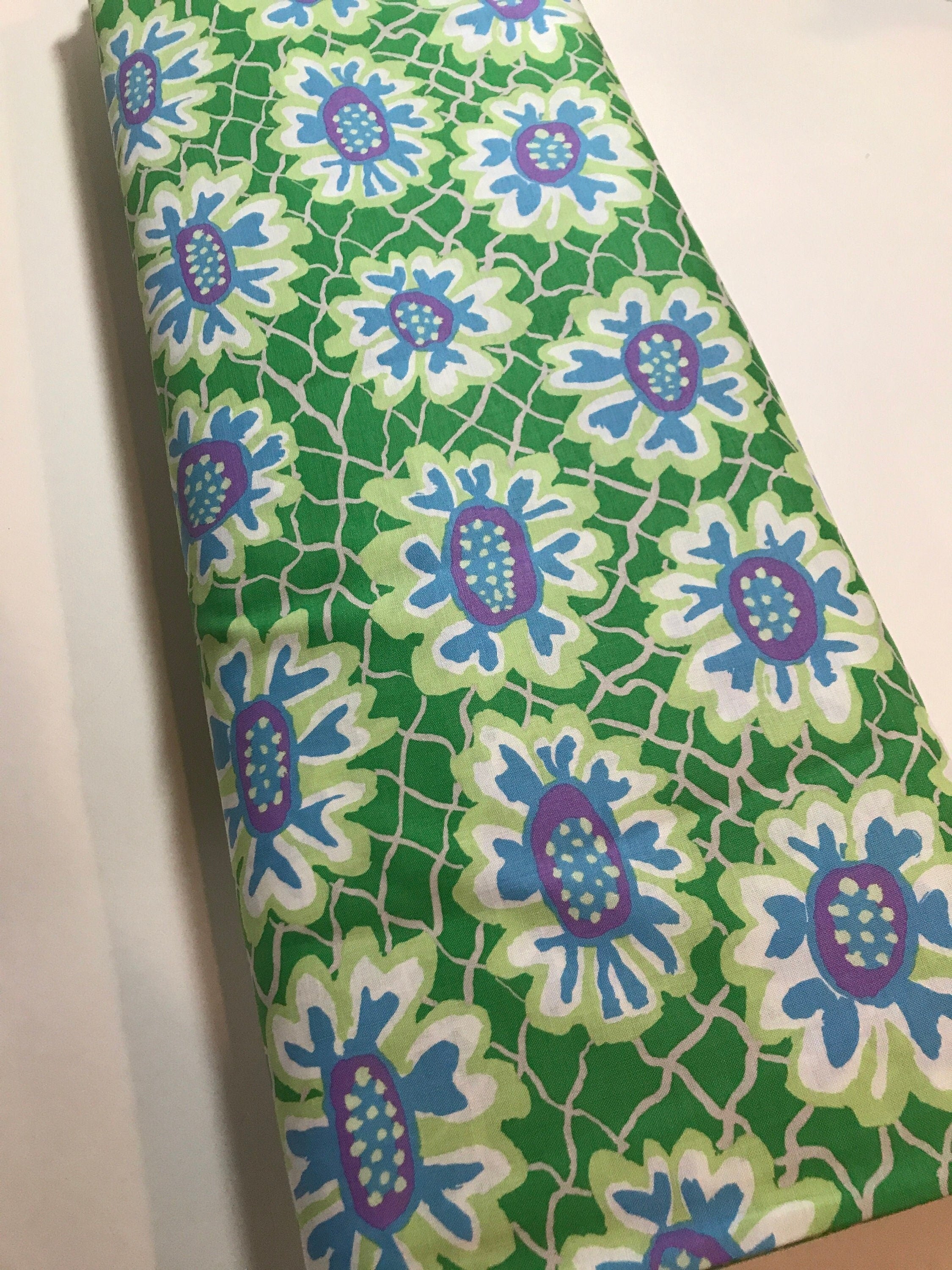 Kaffe Fassett Fabric- Flower Net in GREEN - Fall Collective 2021 by FreeSpirit - 100%  Quality Cotton - Remanant  1/2 Yard