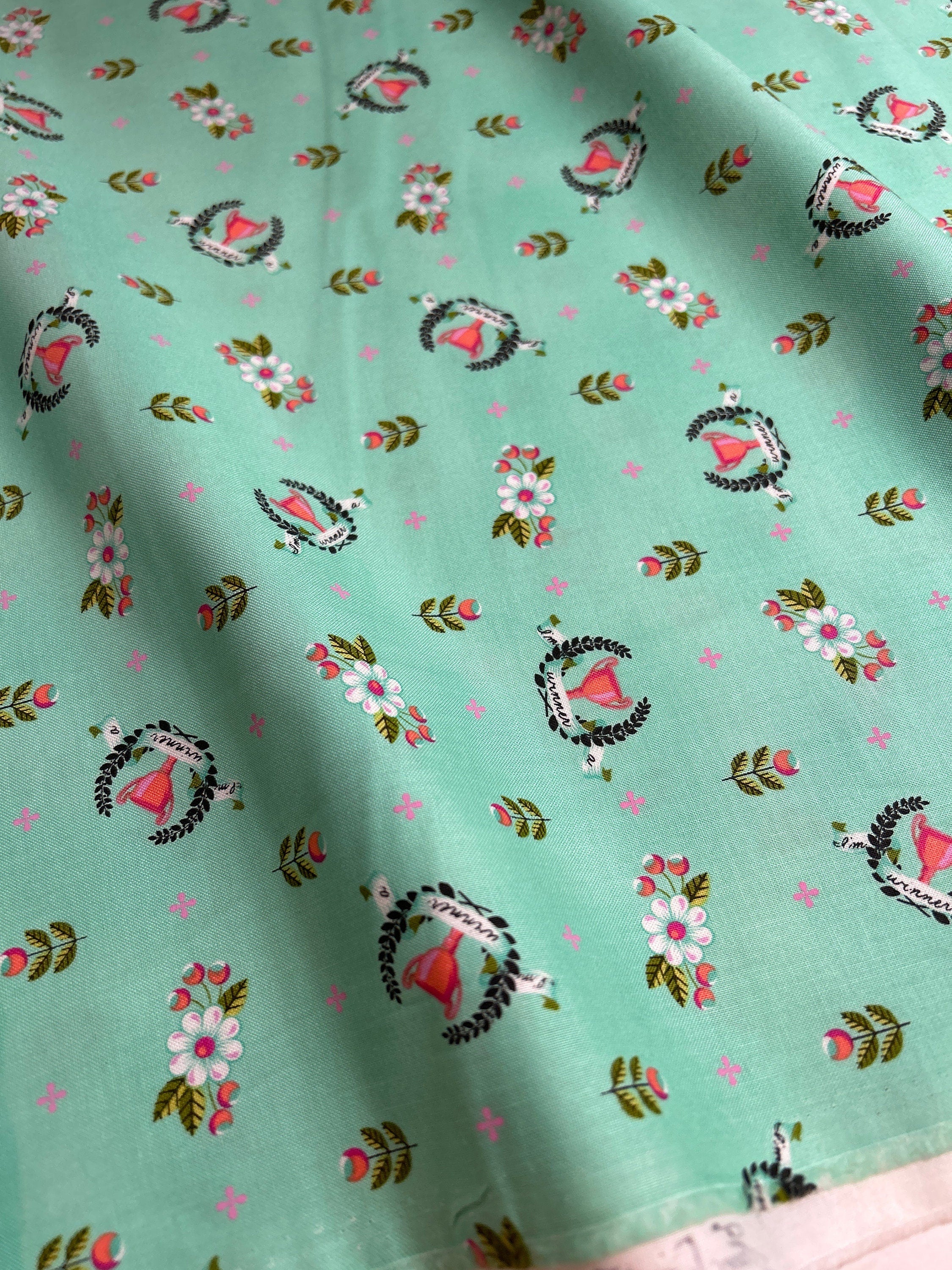 Tula Pink Fabric Slow and Steady - Winners Circle in Strawberry Kiwi- PWTP 089  -100% Quality Cotton by Yard up to Yardage - Rare and OOP