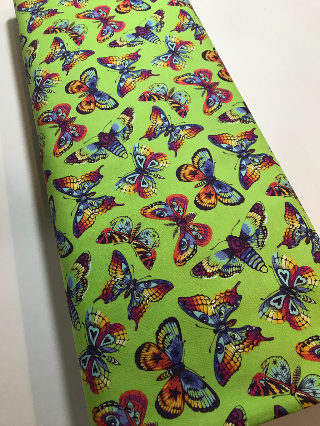 Tula Pink Fabric DAYDREAMER PWTP172 Butterfly Kisses in Avocado Tula Pink Fabric - FreeSpirit - 100% Quality Cotton by 1/2 Yard and Yardage