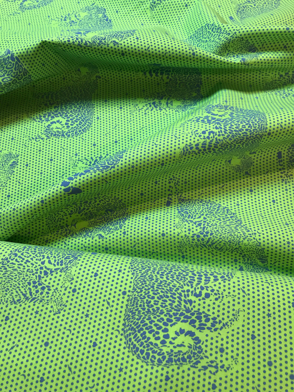 Tula Pink Fabric DAYDREAMER PWTP174 Lil Jaguars in Kiwi - FreeSpirit - 100% Premium Quality Cotton by 1/2 Yard and Yardage