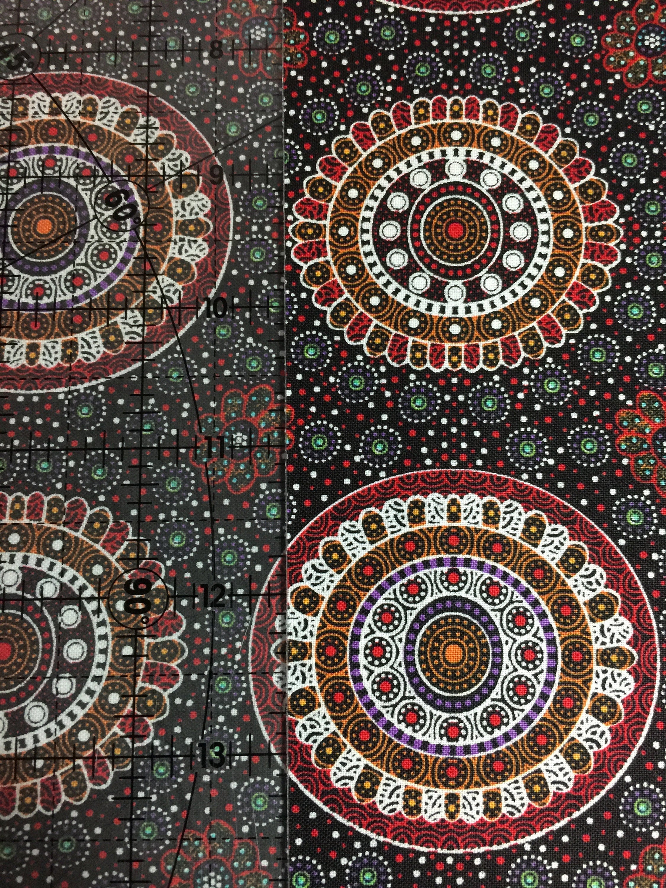 Australian Fabric - Alura Seed Dreaming in Red by M & S Textiles - Aboriginal- 100% Quality Cotton - by the Yd and Yardage