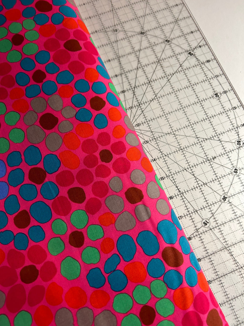 Kaffe Fassett Fabric-Flower Dot in Pink PWBM077.PINK Collective February 2022 by FreeSpirit - 100%  Quality Cotton by Yard and Yardage