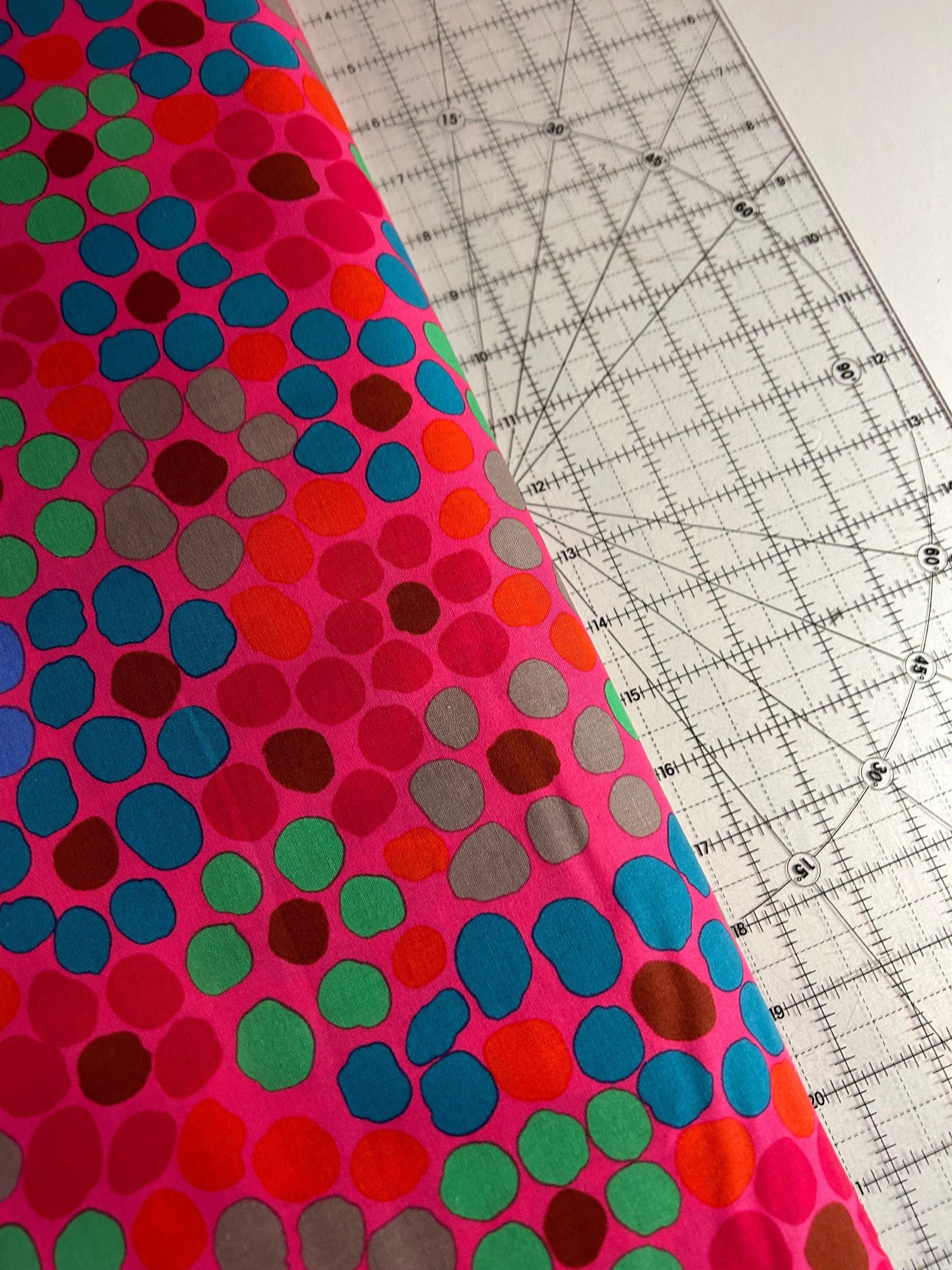 Kaffe Fassett Fabric-Flower Dot in Pink PWBM077.PINK Collective February 2022 by FreeSpirit - 100%  Quality Cotton by Yard and Yardage