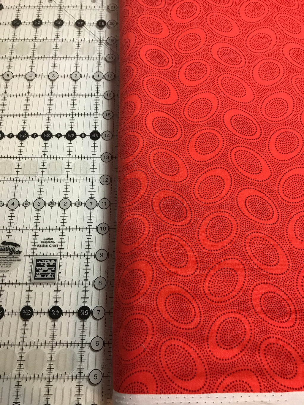 Kaffe Fassett Fabric - Aboriginal Dot in Pumpkin GP71.PUMPKIN - FreeSpirit - 100% High Quality Cotton by Yd and YARDAGE
