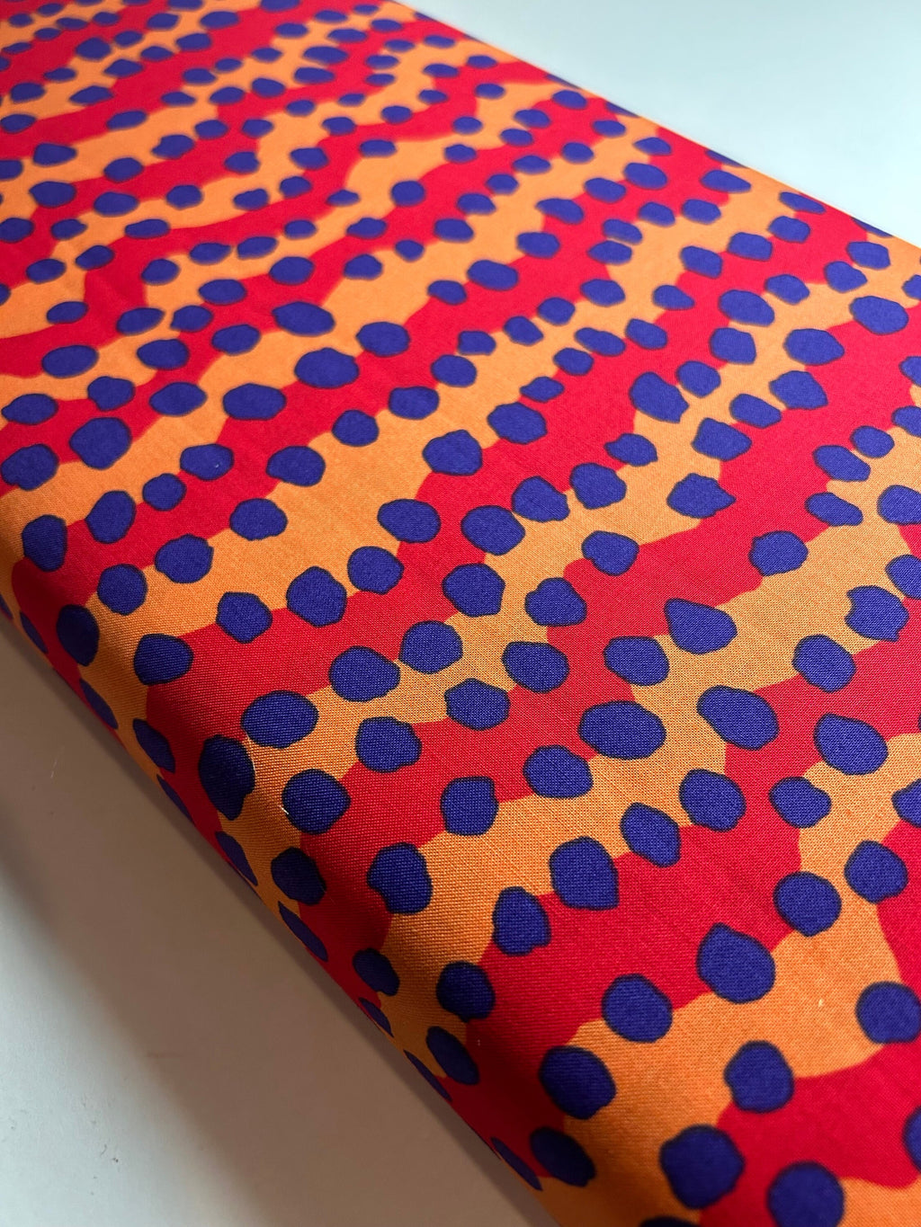 Kaffe Fassett Fabric- Bubble Stripe   RED PWBM082.RED August 2022 by FreeSpirit - 100%  Quality Cotton - by Fat 1/4 and YARDAGE