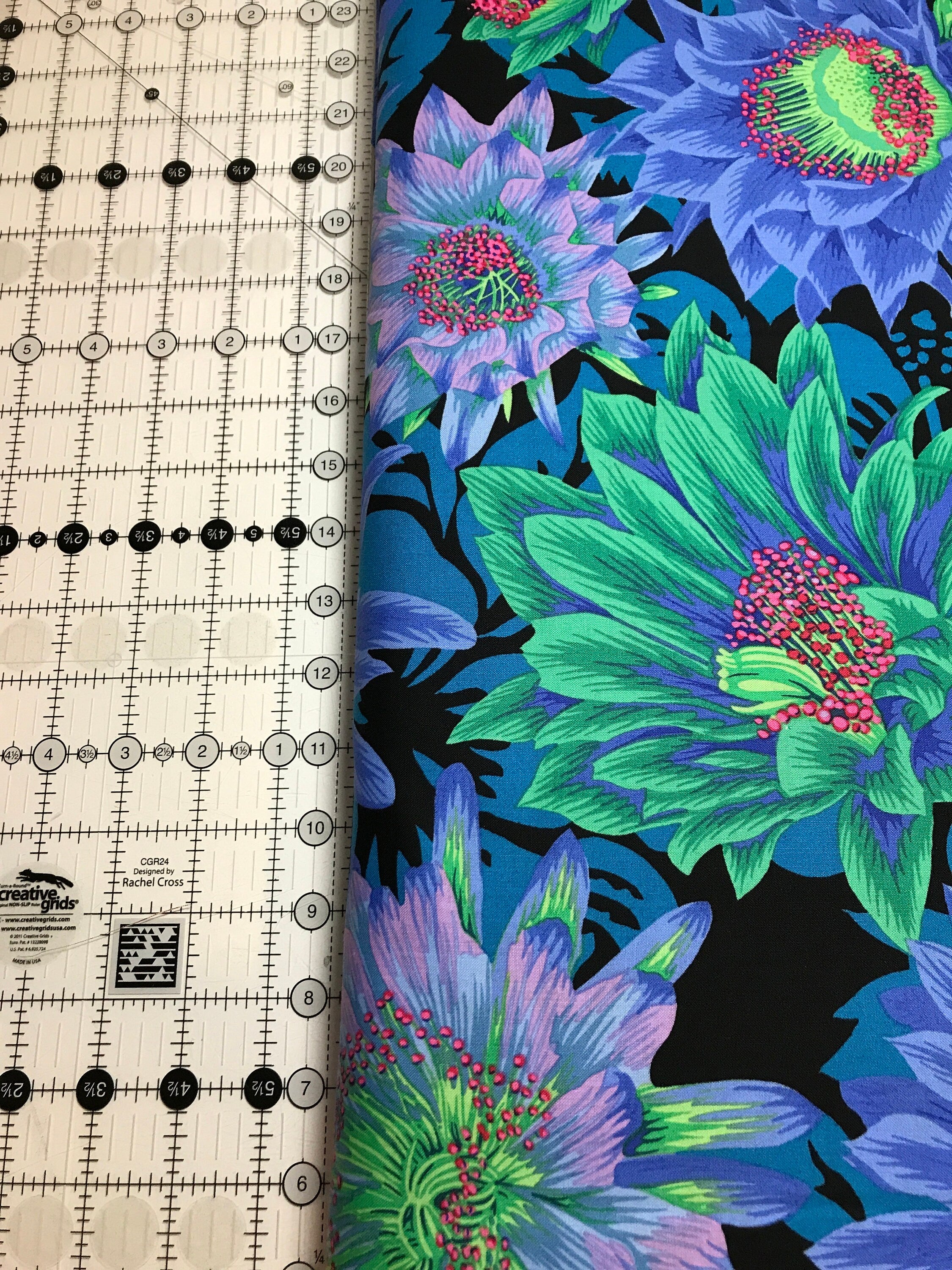Kaffe Fassett Fabric- Cactus Flower PWPJ096.COOL Spring Collective 2021 by FreeSpirit - 100%  Quality Cotton - by Yd and YARDAGE