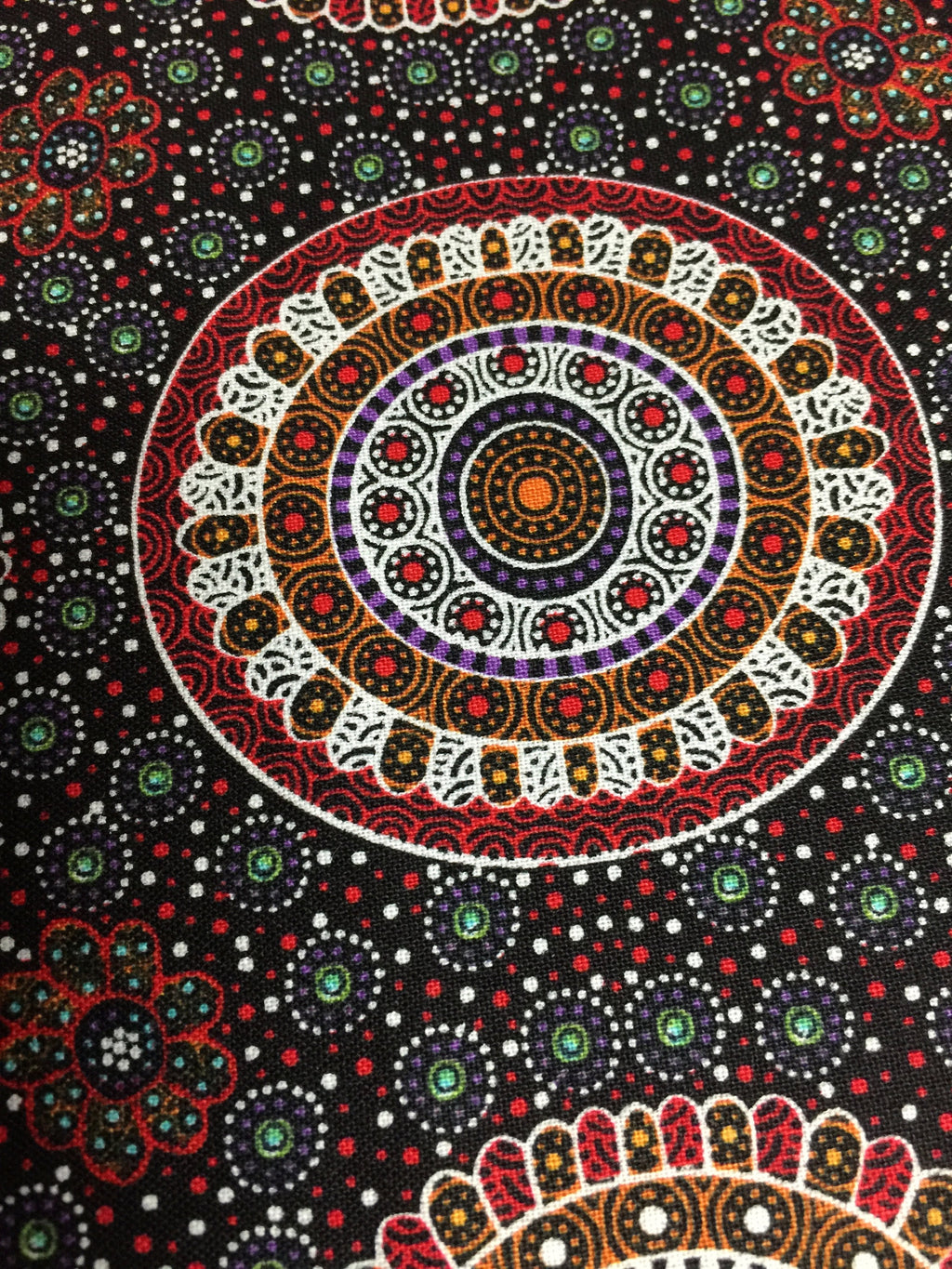 Australian Fabric - Alura Seed Dreaming in Red by M & S Textiles - Aboriginal- 100% Quality Cotton - by the Yd and Yardage