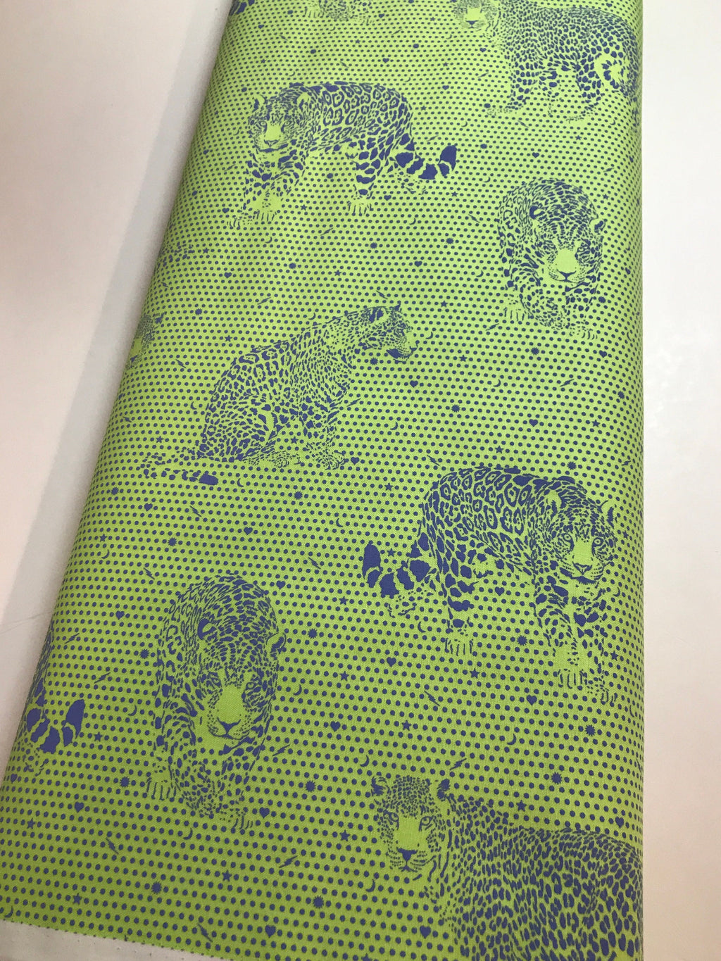 Tula Pink Fabric DAYDREAMER PWTP174 Lil Jaguars in Kiwi - FreeSpirit - 100% Premium Quality Cotton by 1/2 Yard and Yardage