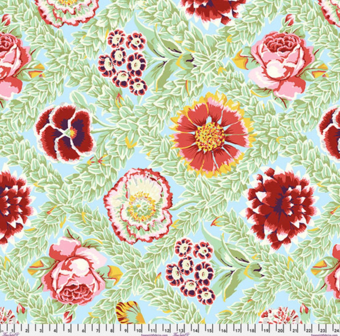 Kaffe Fassett Collective Fabric -  Flower Lattice PWGP011 SUMMER -  100 % Quality Cotton by 1/4 Yd and YARDAGE