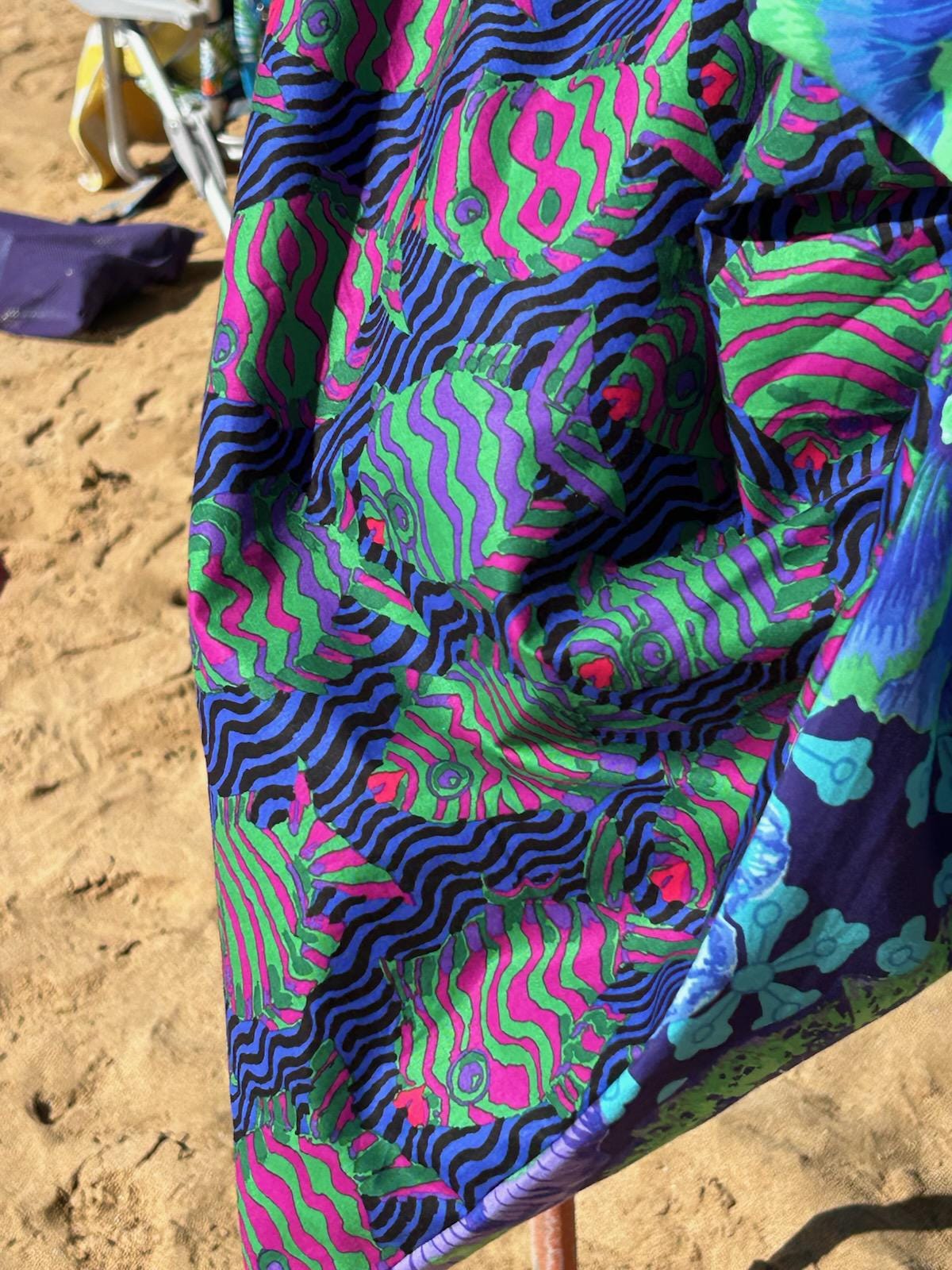 New! Quilt Kaffe Fassett - "Ocean Flower Quilt Kit™ " Log Cabin 78"x82" Hawaiian Tropical Beach  -100% Cotton or Rare Heirloom Finished Quilt