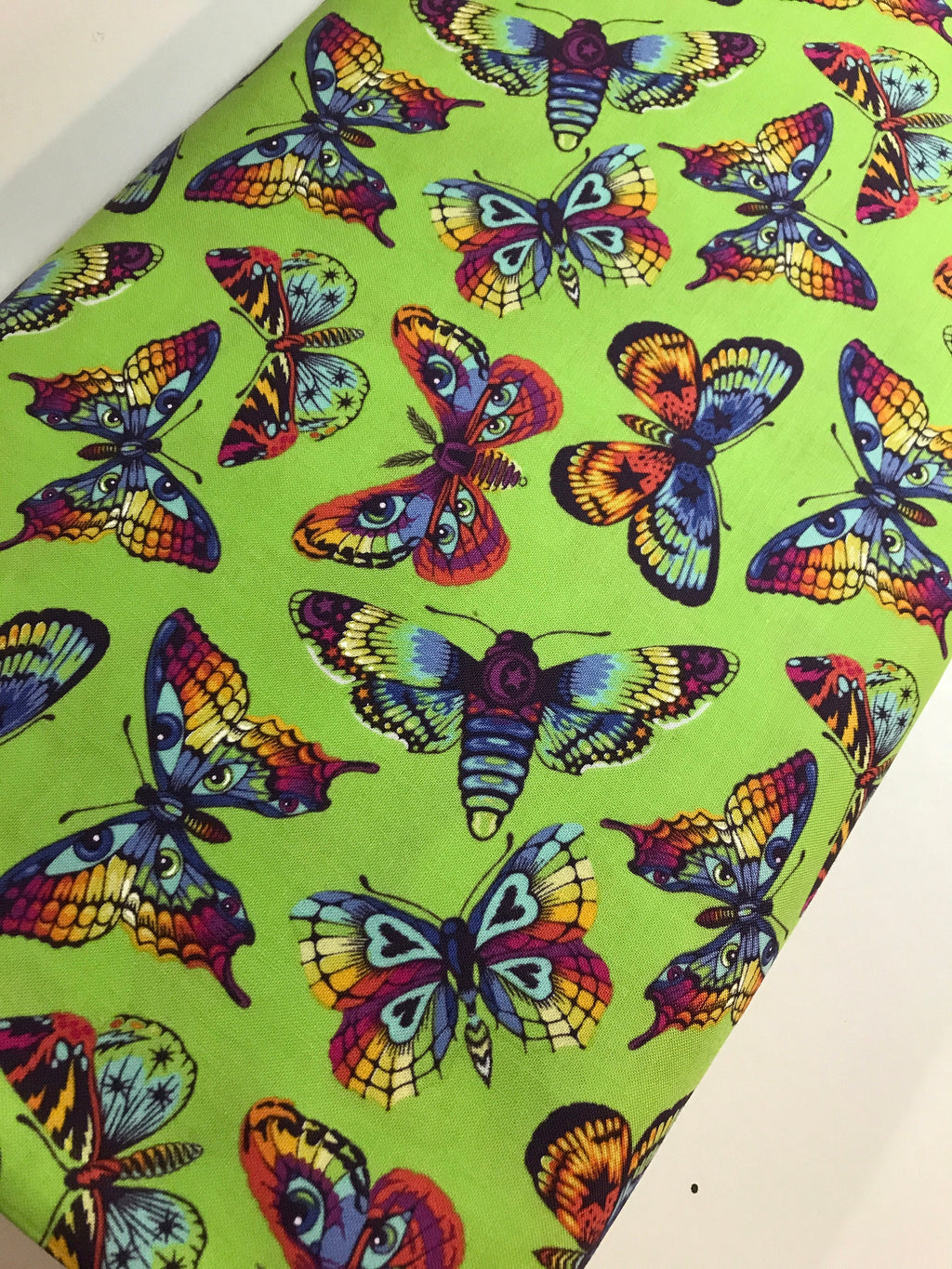 Tula Pink Fabric DAYDREAMER PWTP172 Butterfly Kisses in Avocado Tula Pink Fabric - FreeSpirit - 100% Quality Cotton by 1/2 Yard and Yardage