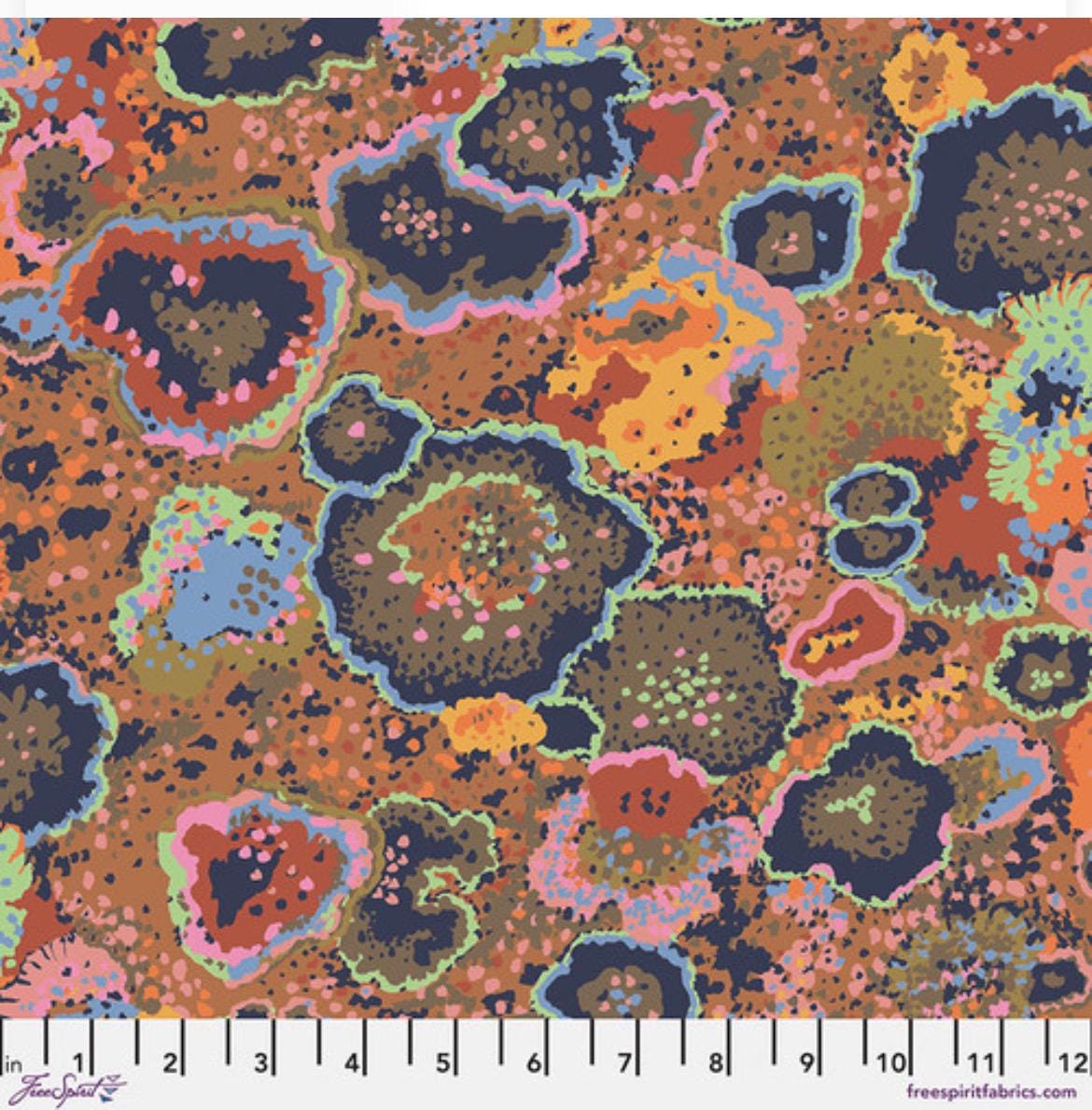 Kaffe Fassett Collective Fabric - LICHEN PWGP076 BROWN -  100 % Quality Cotton by 1/4 Yd and YARDAGE