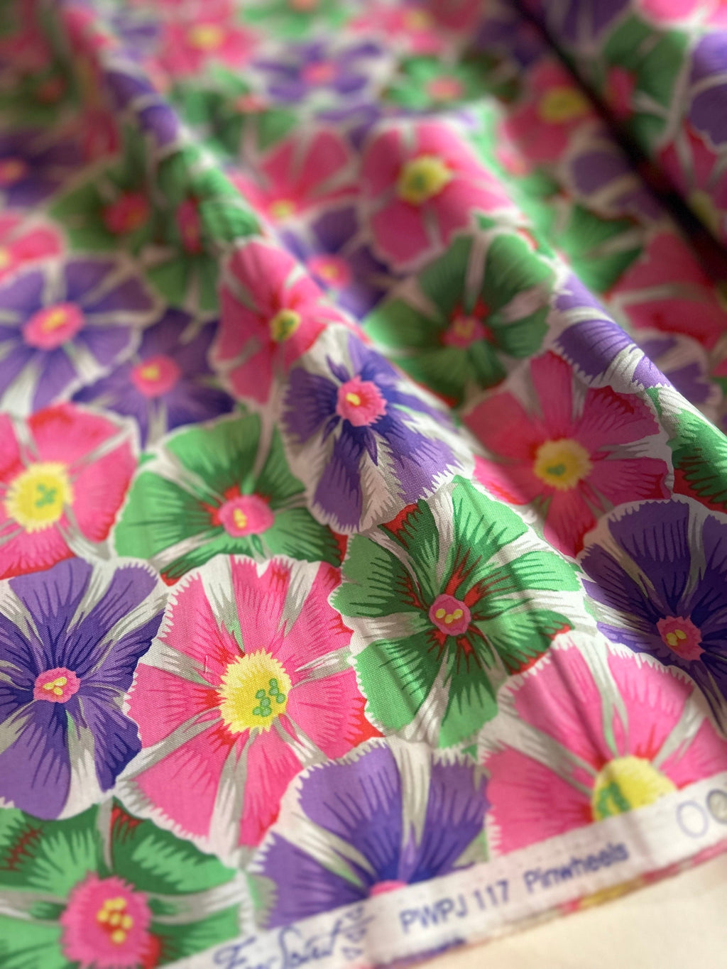 Kaffe Fassett Fabric- PINWHEELS in Spring - PWPJ117.SPRING Collective 2022 by FreeSpirit - 100%  Quality Cotton - by Yard and YARDAGE