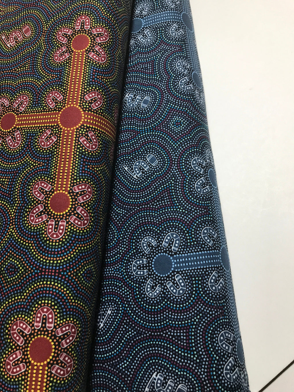 Australian Fabric - Ladies Dancing At Ceremony in Purple by Margaret Wallace - Aboriginal 100% Cotton by M&S Textiles By Yard and Yardage