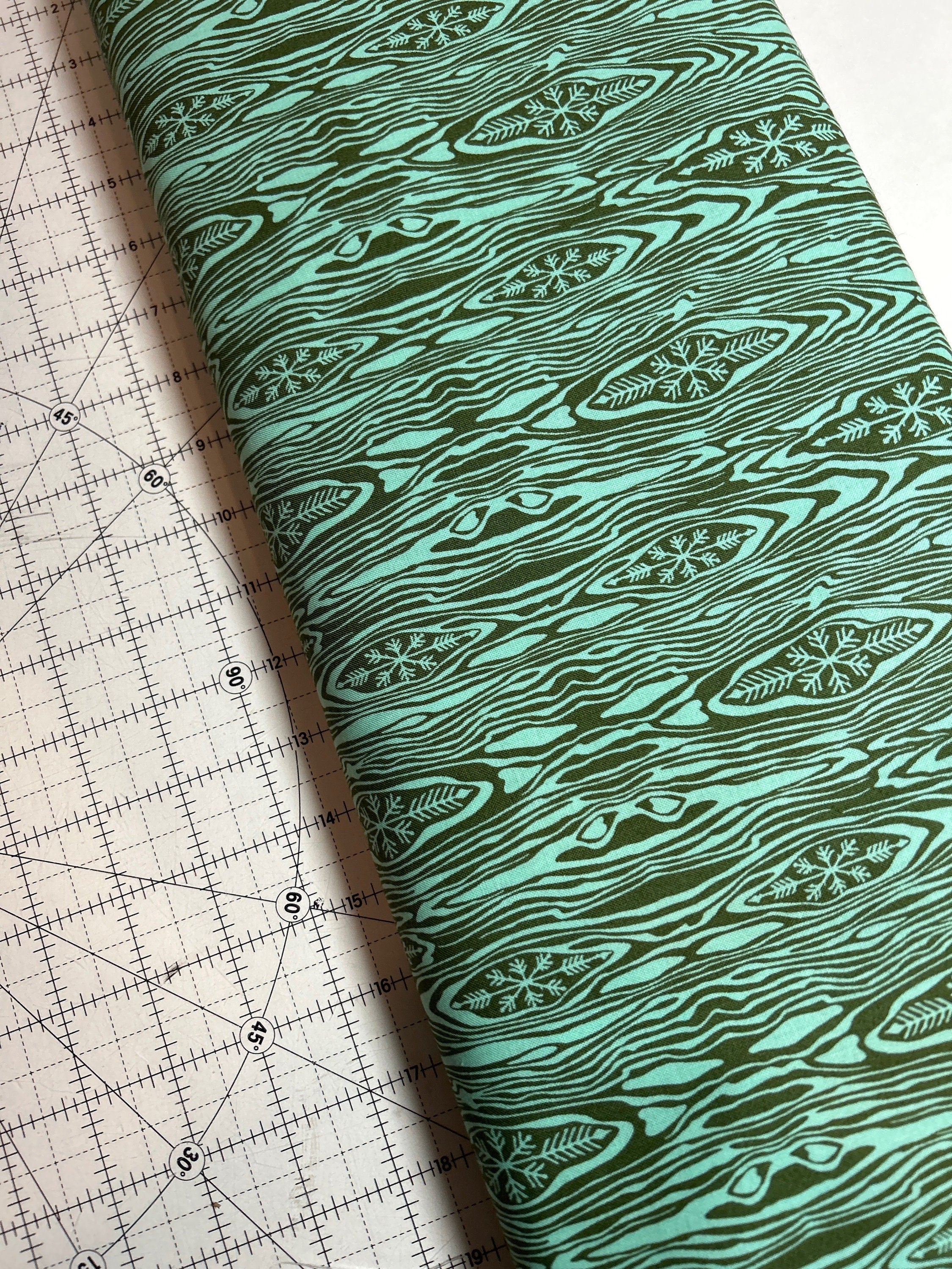 Tula Pink Fabric Holiday Homies Christmas - Rare and Out of Print  - Yule Log  PWTP109 Pine 100% Cotton By the Yard and Yardage