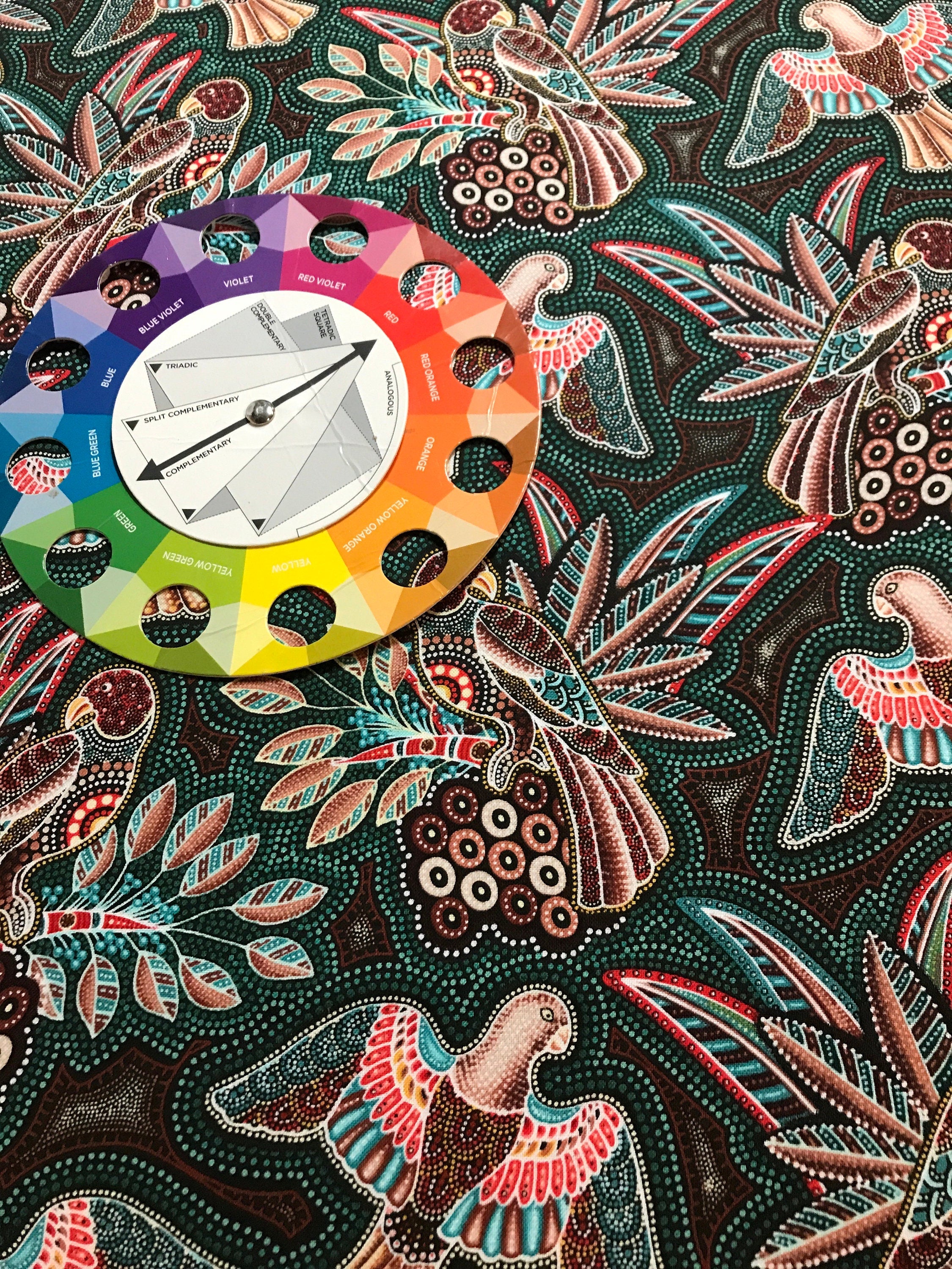 Australian Fabric - Gondwana Birds Green - Magpie - 100% Cotton by Oasis Fabrics- by Yard and Yardage