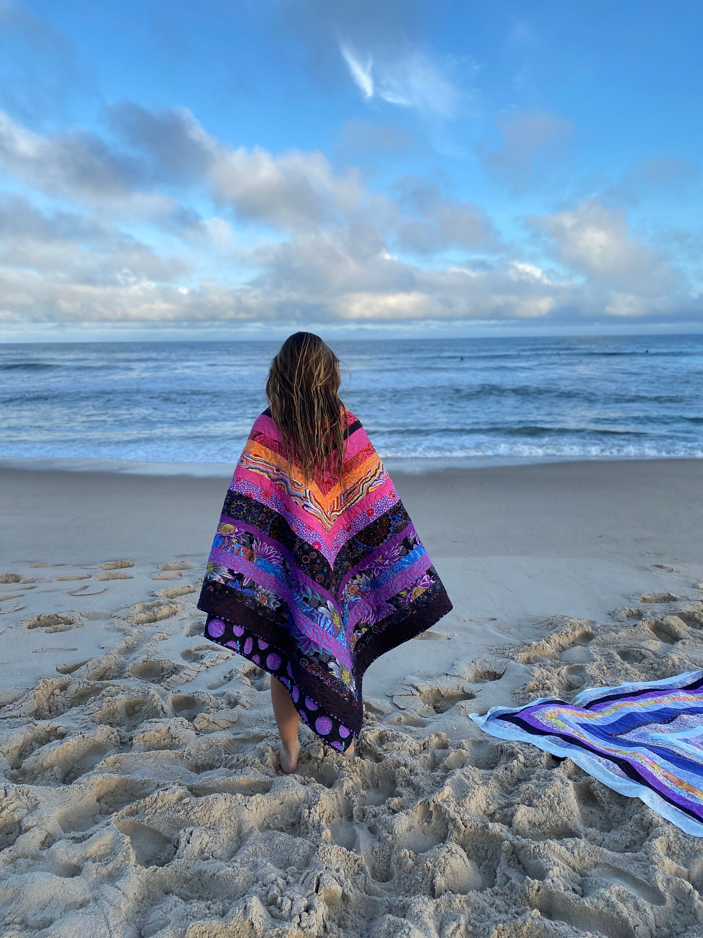 New! Kaffe Fabric - Quilt Kit - Kaffe Fassett - Hawaiian Sunset Quilt Kit™  - Log Cabin 78"x82" Beach - 100% Cotton Kit