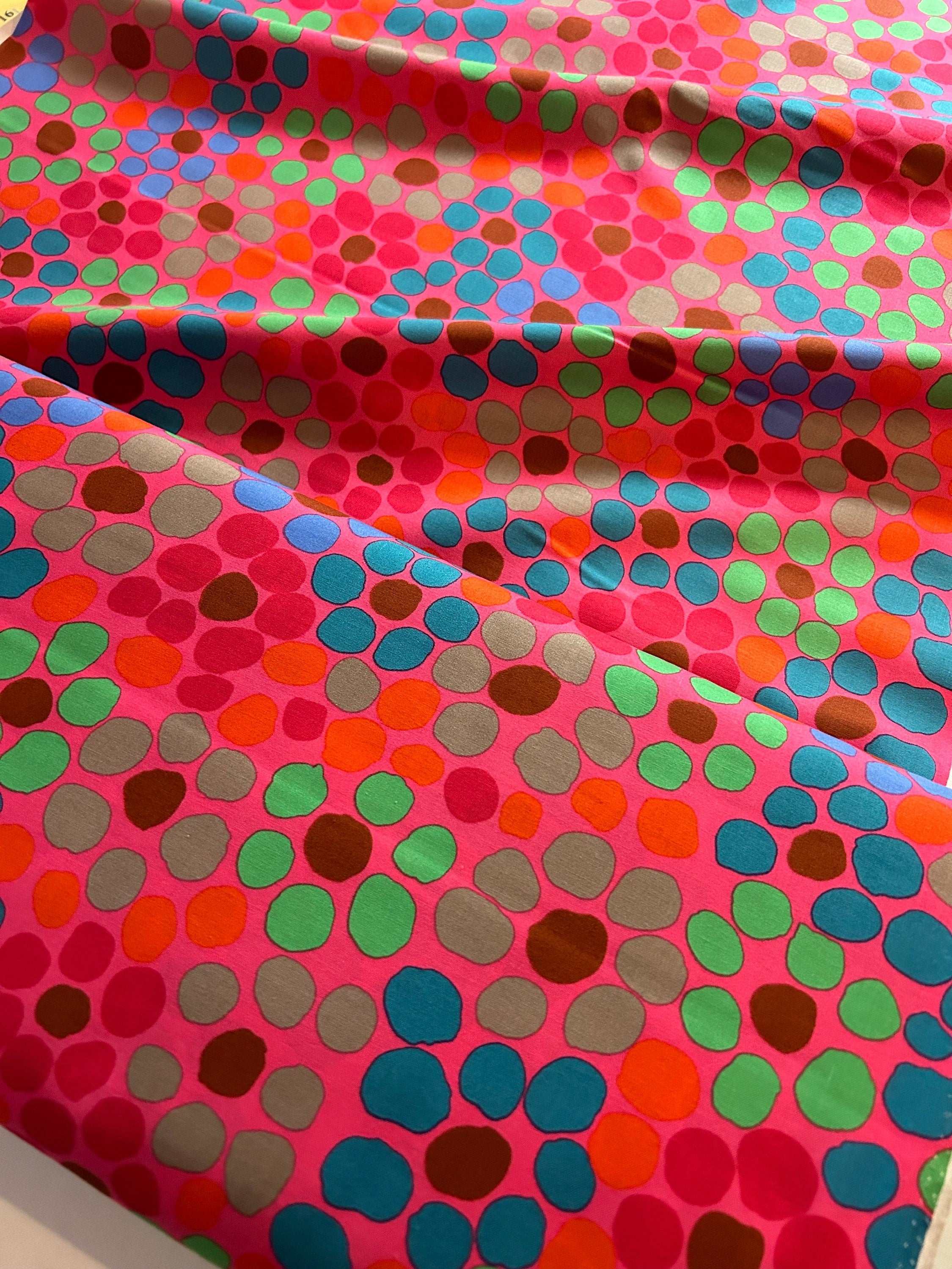 Kaffe Fassett Fabric-Flower Dot in Pink PWBM077.PINK Collective February 2022 by FreeSpirit - 100%  Quality Cotton by Yard and Yardage
