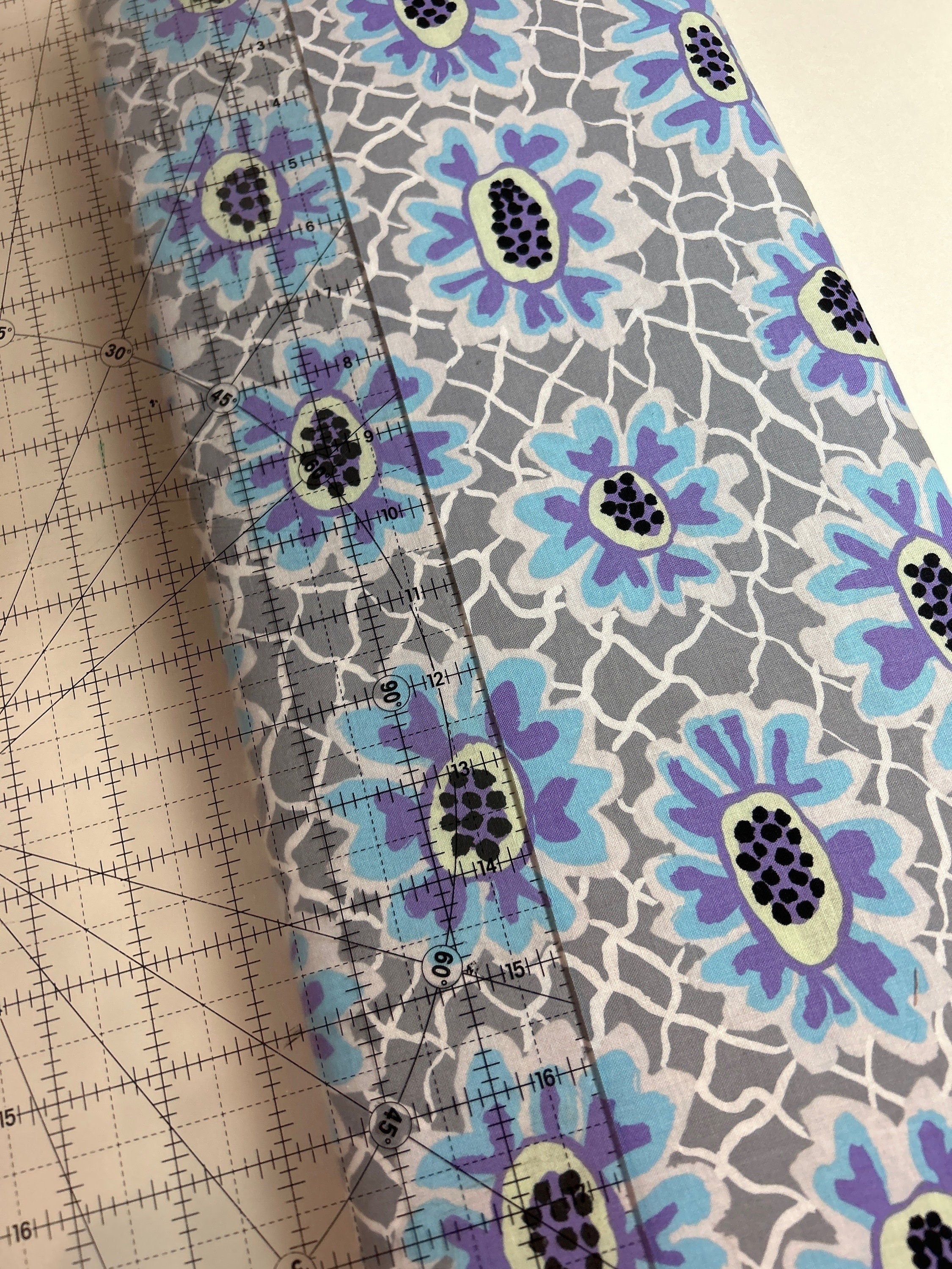 Kaffe Fassett Fabric- Flower Net in Grey - Fall Collective 2021 by FreeSpirit - 100%  Quality Cotton - by the FQ, 1/2 Yd and YARDAGE
