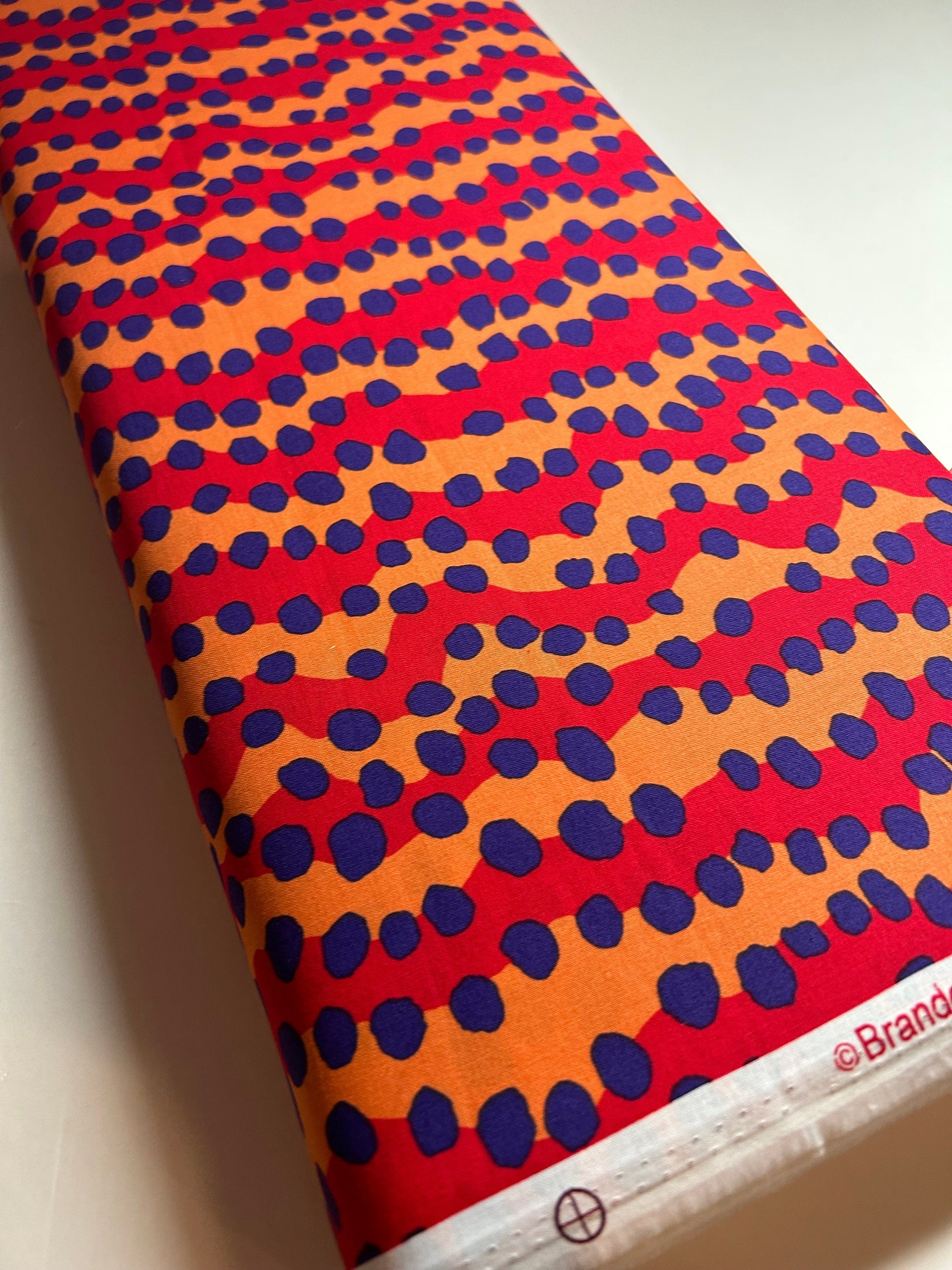 Kaffe Fassett Fabric- Bubble Stripe   RED PWBM082.RED August 2022 by FreeSpirit - 100%  Quality Cotton - by Fat 1/4 and YARDAGE