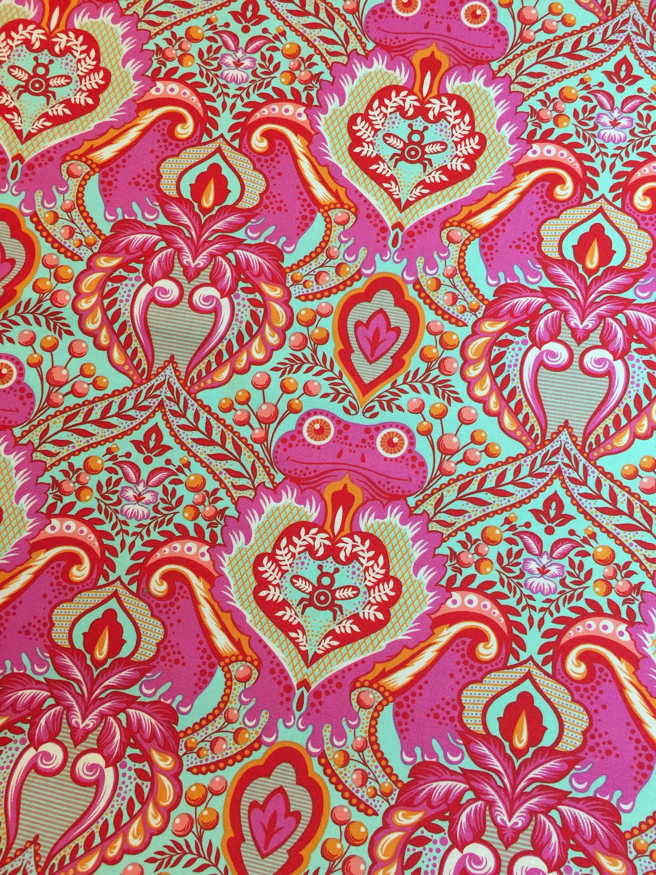 ula Pink Fabric All Stars-Frog Prince in Peony ALL STARS 25th Collection for FreeSpirit - 100% Quality Cotton By the Half Yard