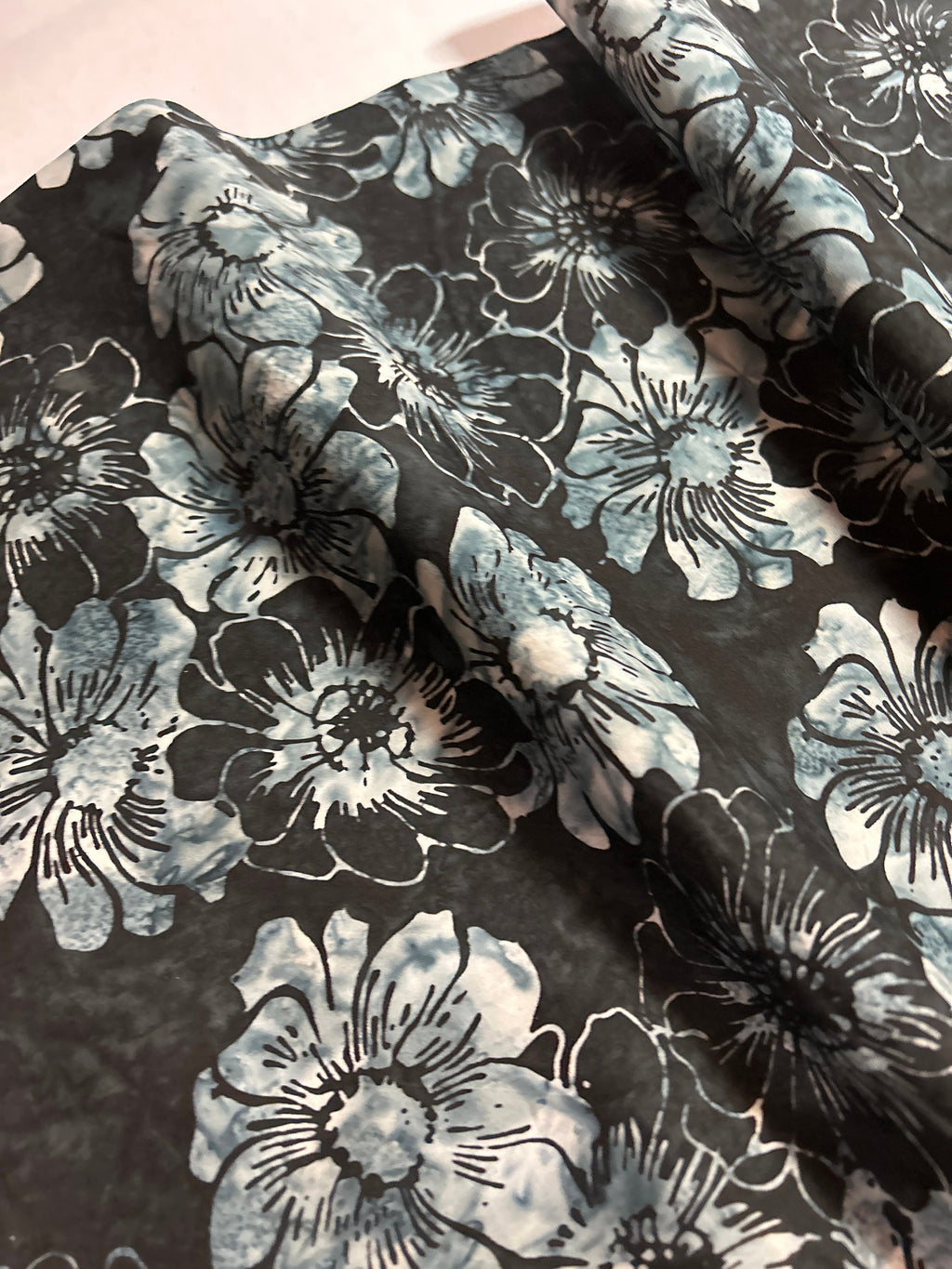 Batik Fabric - Hoffman Fabrics Color 537 Blacklight Floral - 100% Quality Cotton by 1/4 Yd and YARDAGE