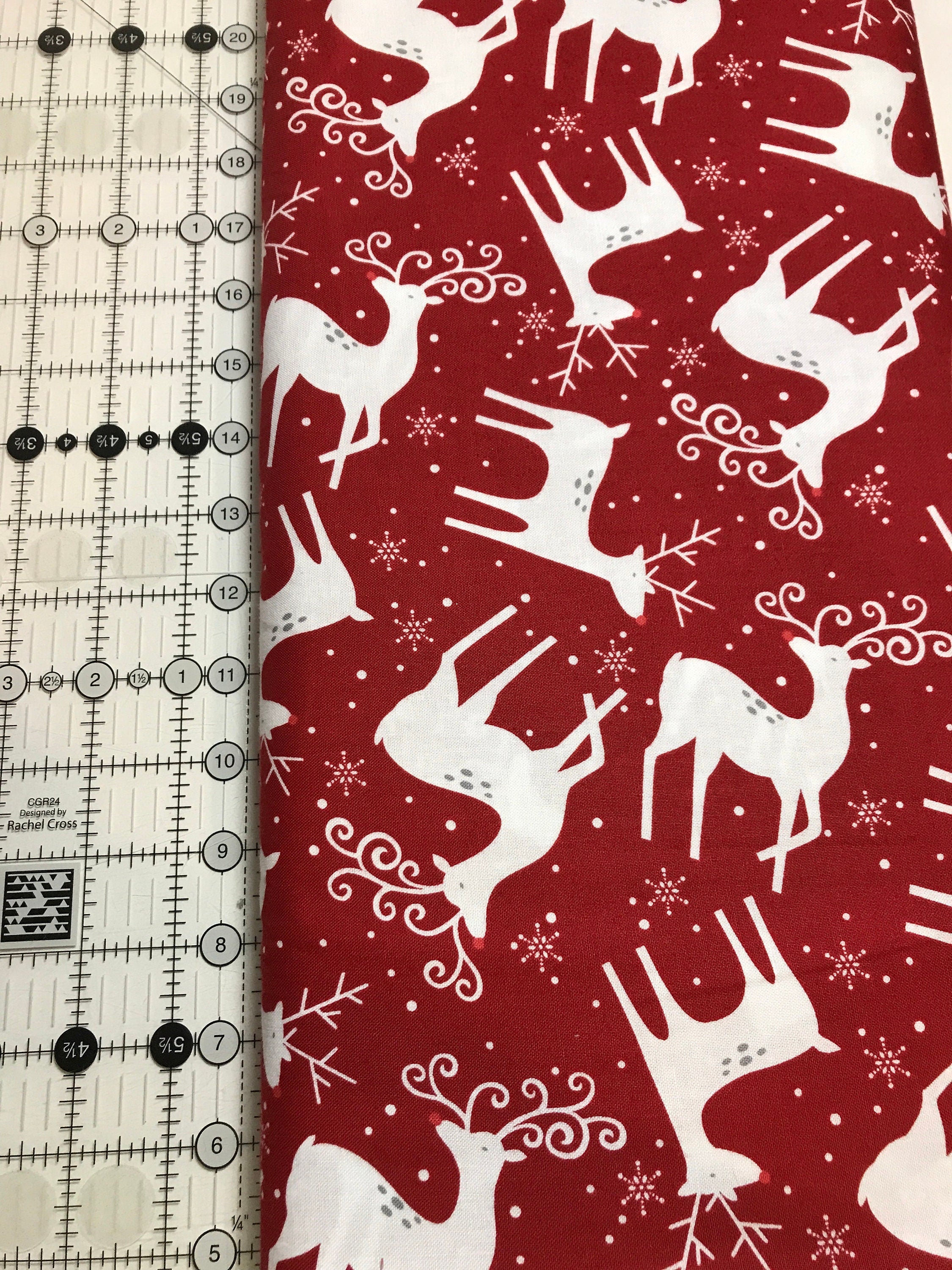 Christmas Holiday Fabric - Reindeer In Color 319 - by the Yd and Yardage