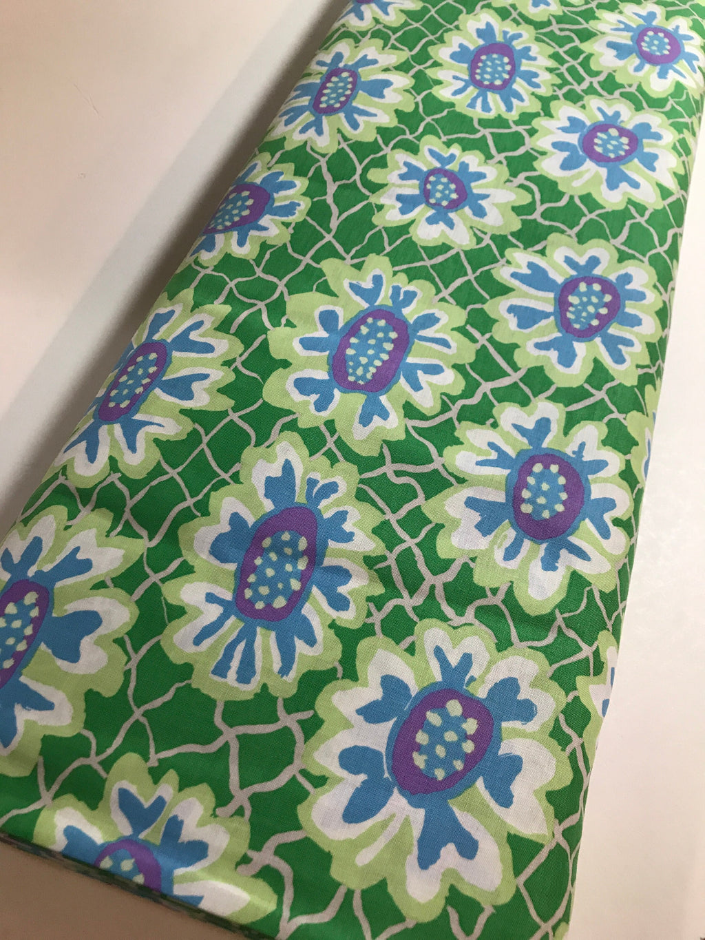 Kaffe Fassett Fabric- Flower Net in GREEN - Fall Collective 2021 by FreeSpirit - 100%  Quality Cotton - Remanant  1/2 Yard