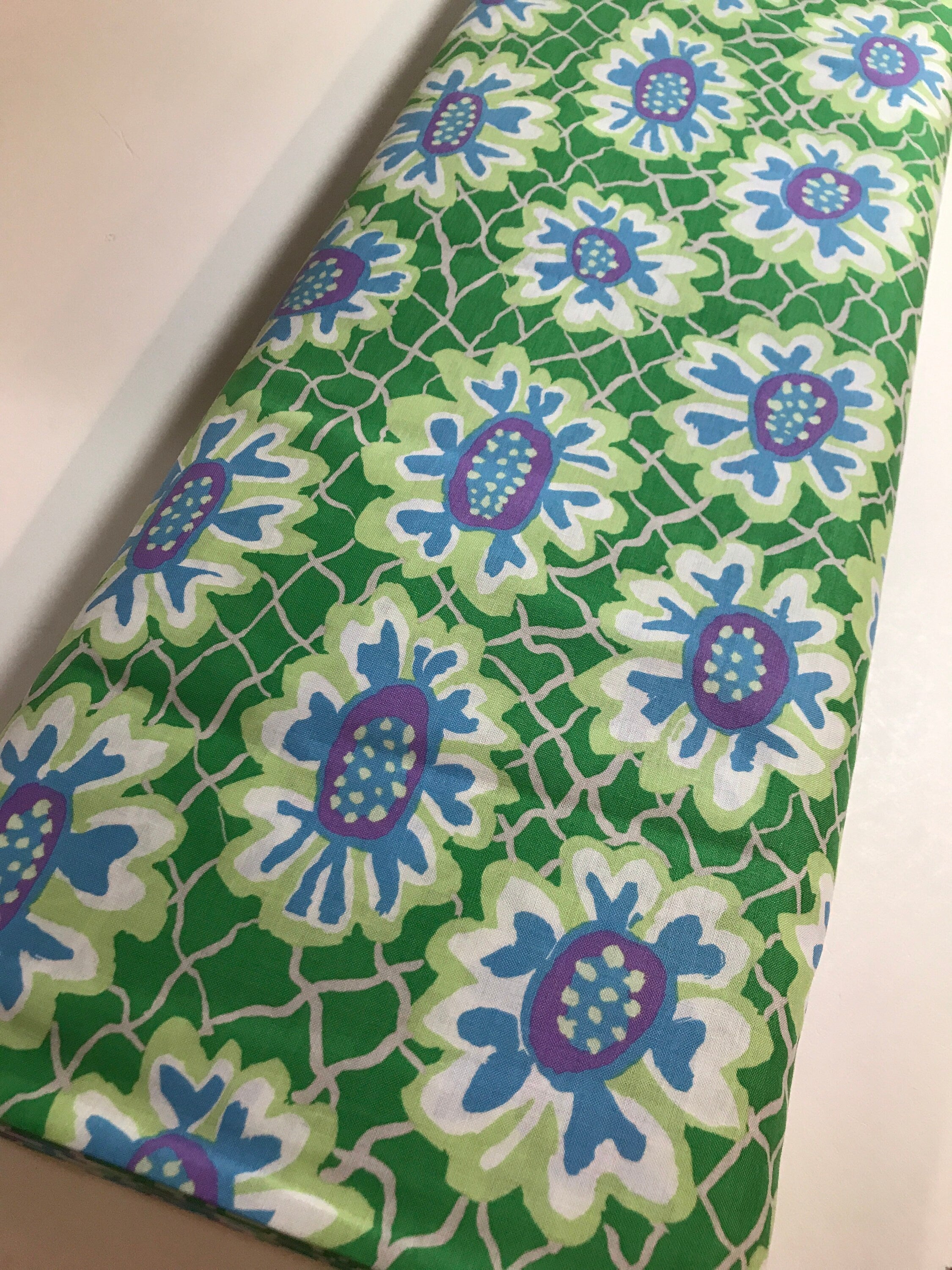 Kaffe Fassett Fabric- Flower Net in GREEN - Fall Collective 2021 by FreeSpirit - 100%  Quality Cotton - Remanant  1/2 Yard