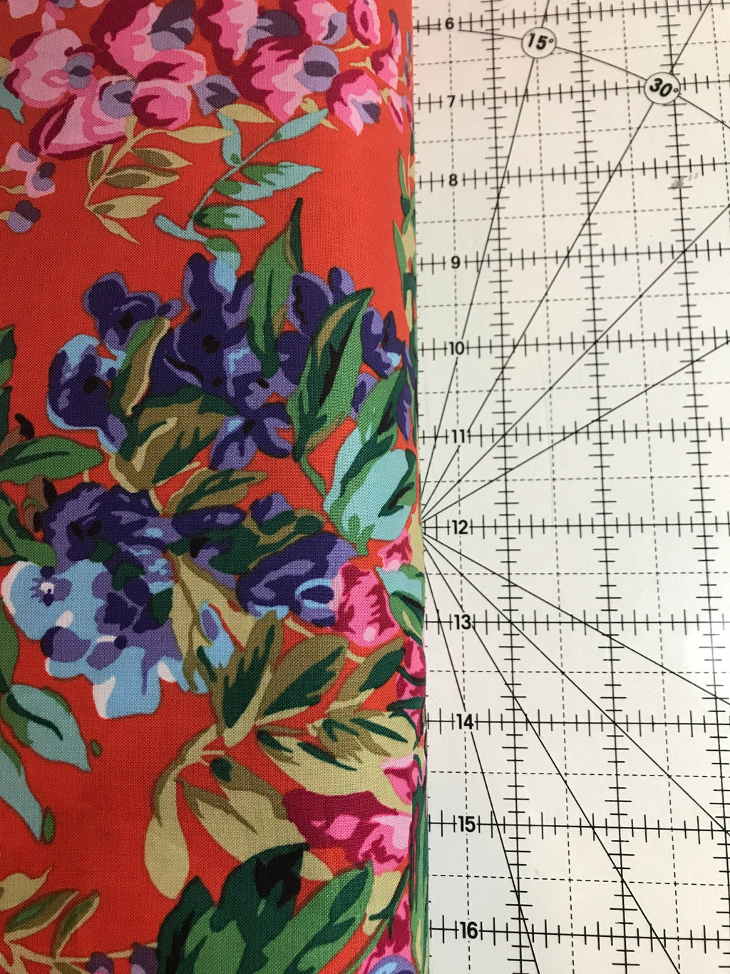Kaffe Fassett Fabric - Wisteria in Red  PWPJ102 by Phillip Jacobs for FreeSpirit Fabrics - 100% Quality Cotton FreeSpirit by Yard and Yardage