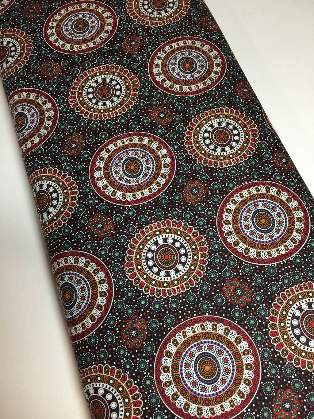 Australian Fabric - Alura Seed Dreaming in Red by M & S Textiles - Aboriginal- 100% Quality Cotton - by the Yd and Yardage