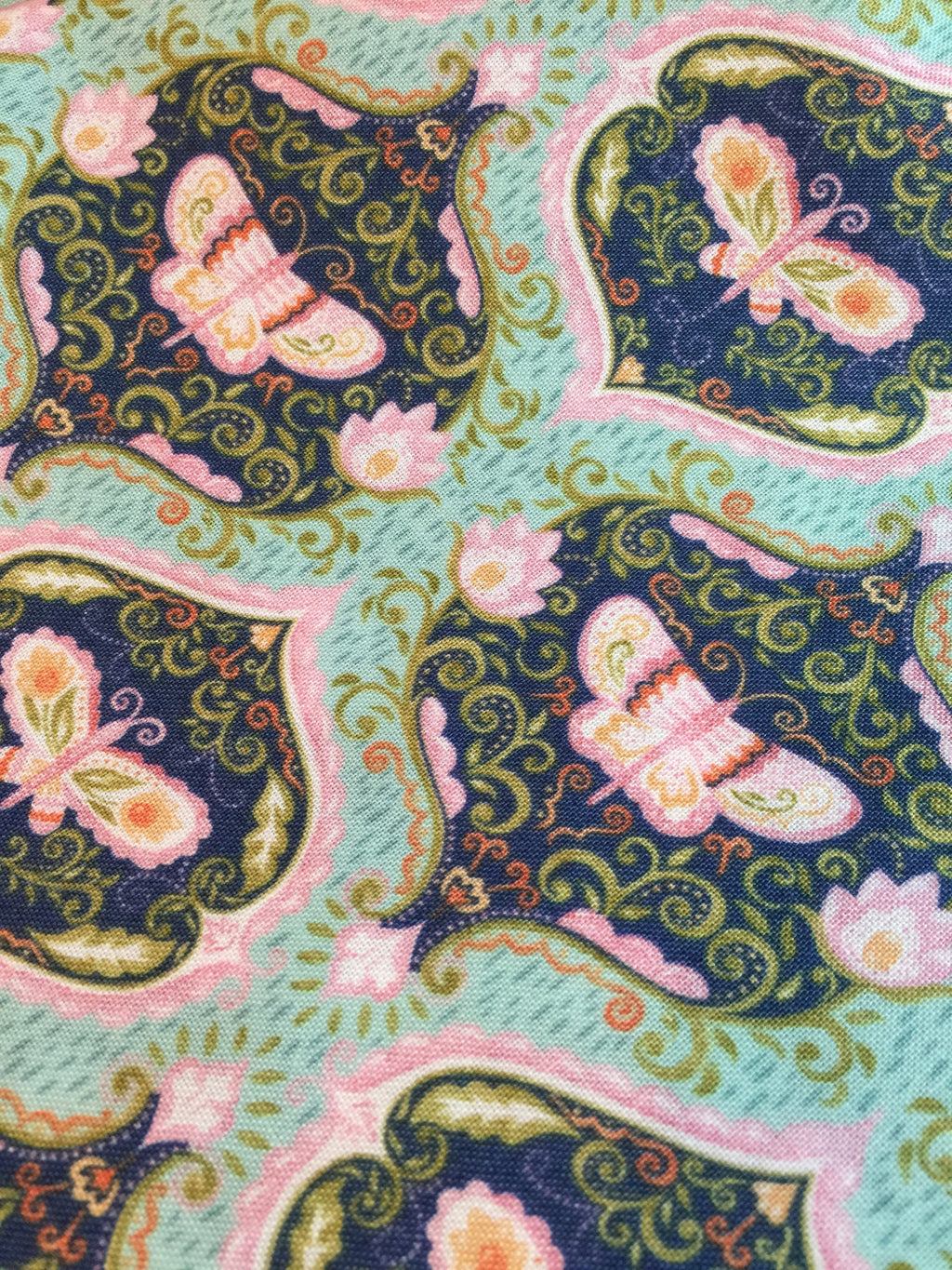 Moth Cameo Fabric Wings in Aqua - A Meadows Tale by Ana Davis-Blend Fabrics Moth Butterfly 113.114.03.2 Cameo F1004-100% Quality Cotton