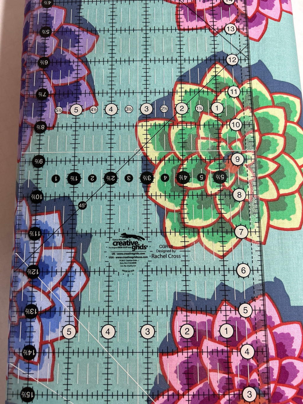 Kaffe Fassett Fabric  - Shadow Flower in Aqua PWGP187 - 100% High Quality Cotton -By the 1/2 Yard and Yardage