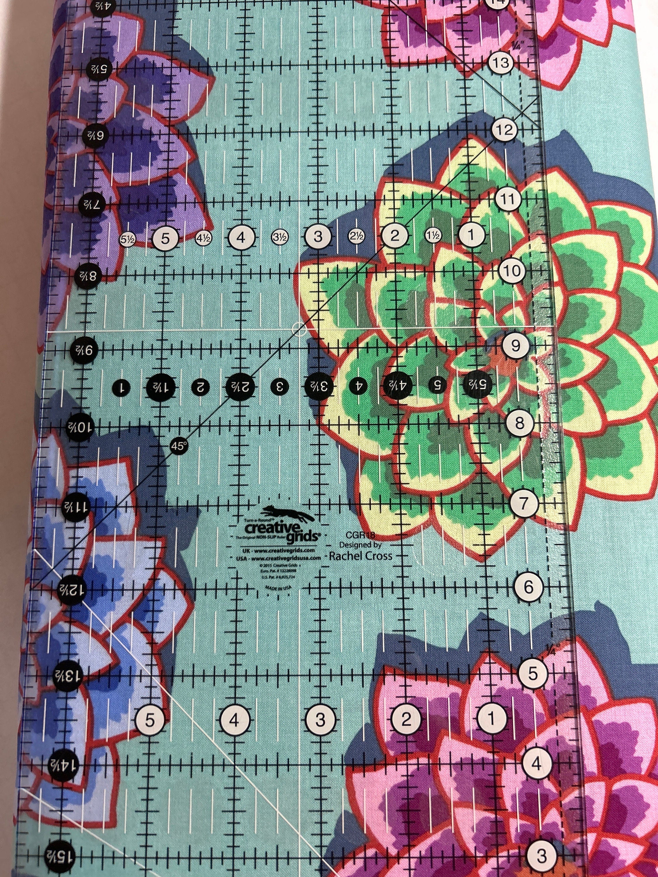 Kaffe Fassett Fabric  - Shadow Flower in Aqua PWGP187 - 100% High Quality Cotton -By the 1/2 Yard and Yardage