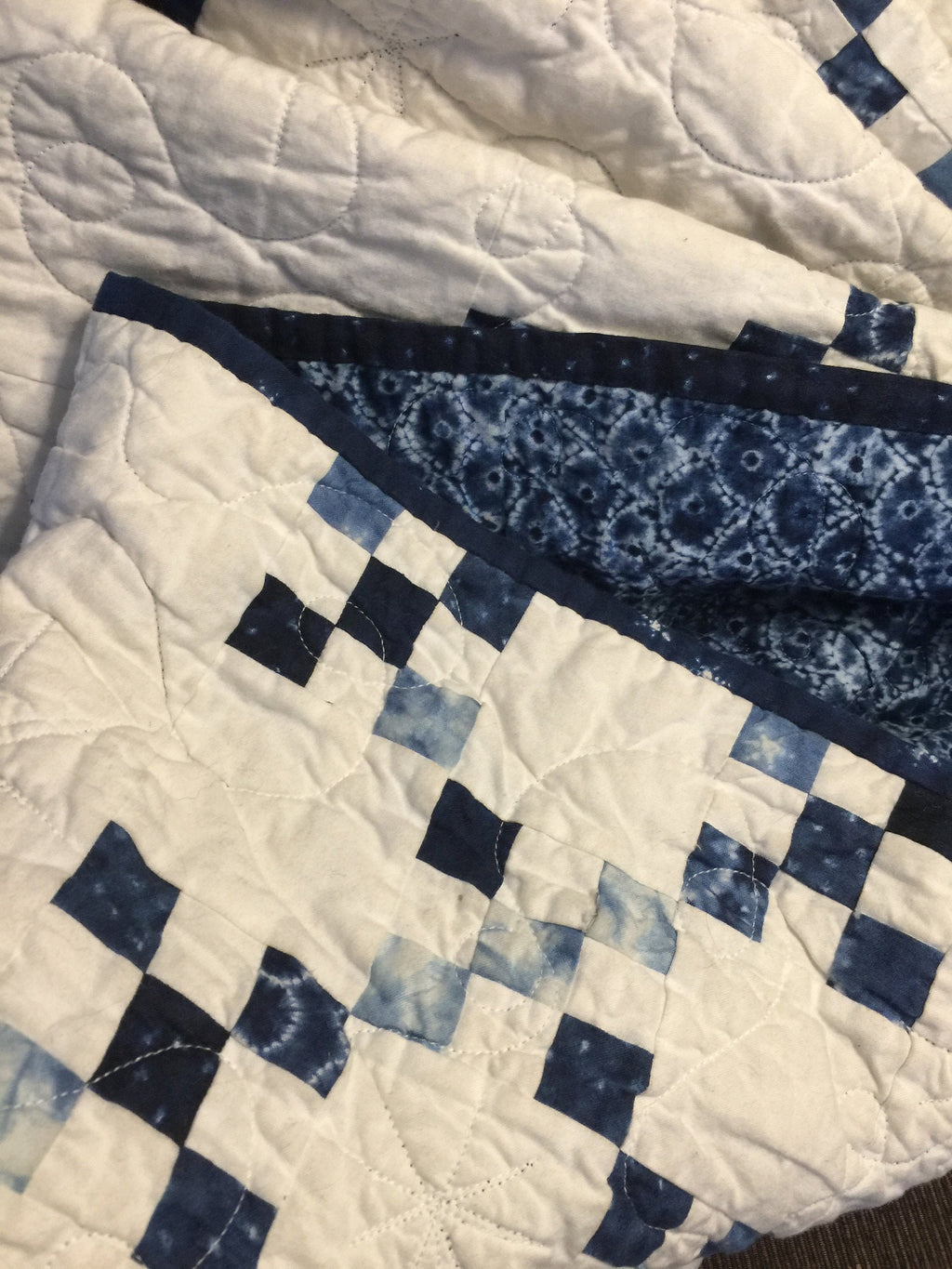 New! Shibori Irish Chain Heirloom Quilt  - Classic Quilt FINISHED -Fabric by Debbie Maddy Moda Fabrics - 87”x78” Quilt
