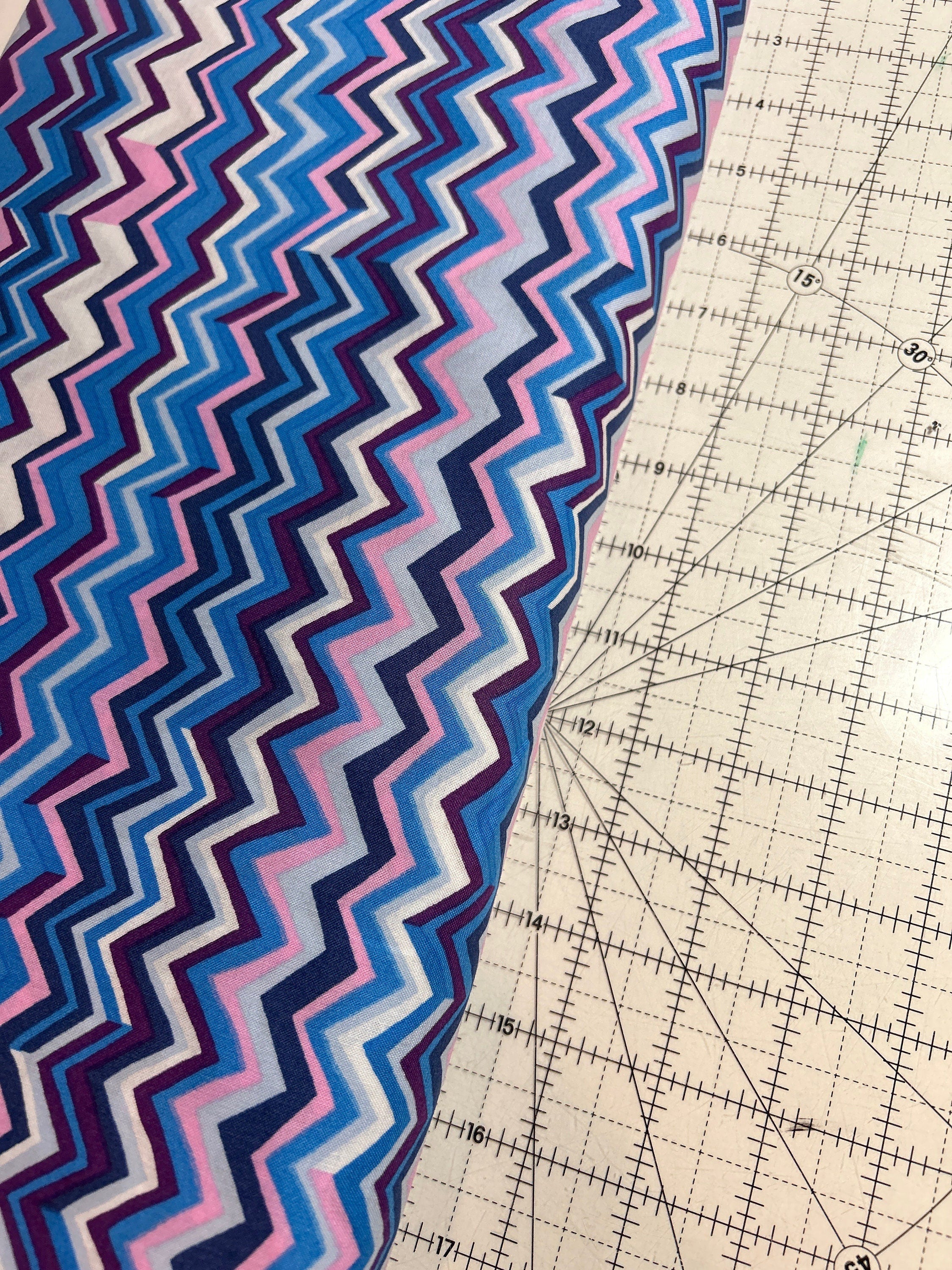 Kaffe Fassett Fabric - PWBM 043 Zig Zag SKY Brandon Mably Ececltic  - 100% High Quality Cotton by the FQ or Yardage