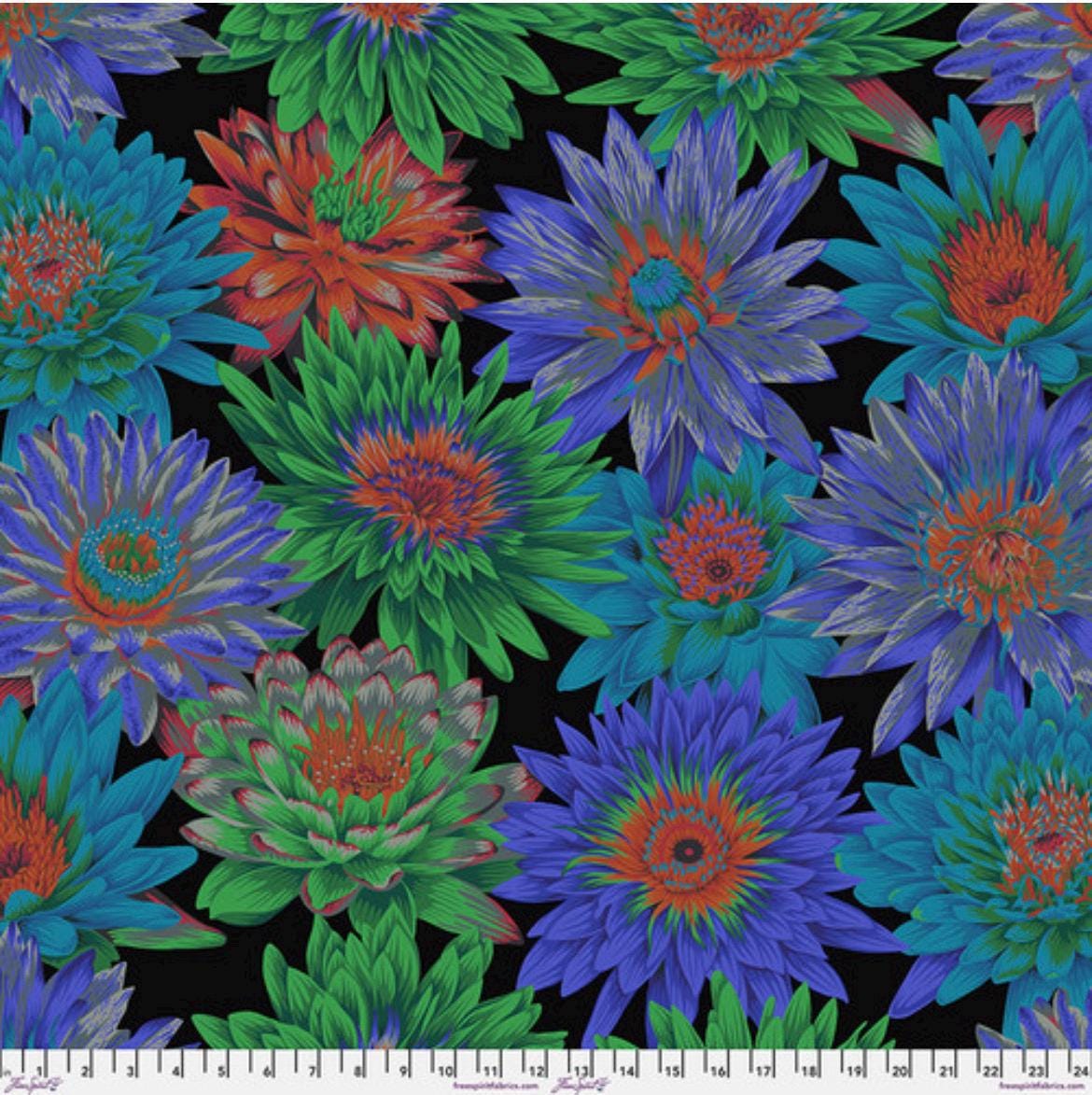 Kaffe Fassett Collective Fabric -  Flower Tropical Water Lilies PWPJ119.DARK -  100 % Quality Cotton - YARDAGE